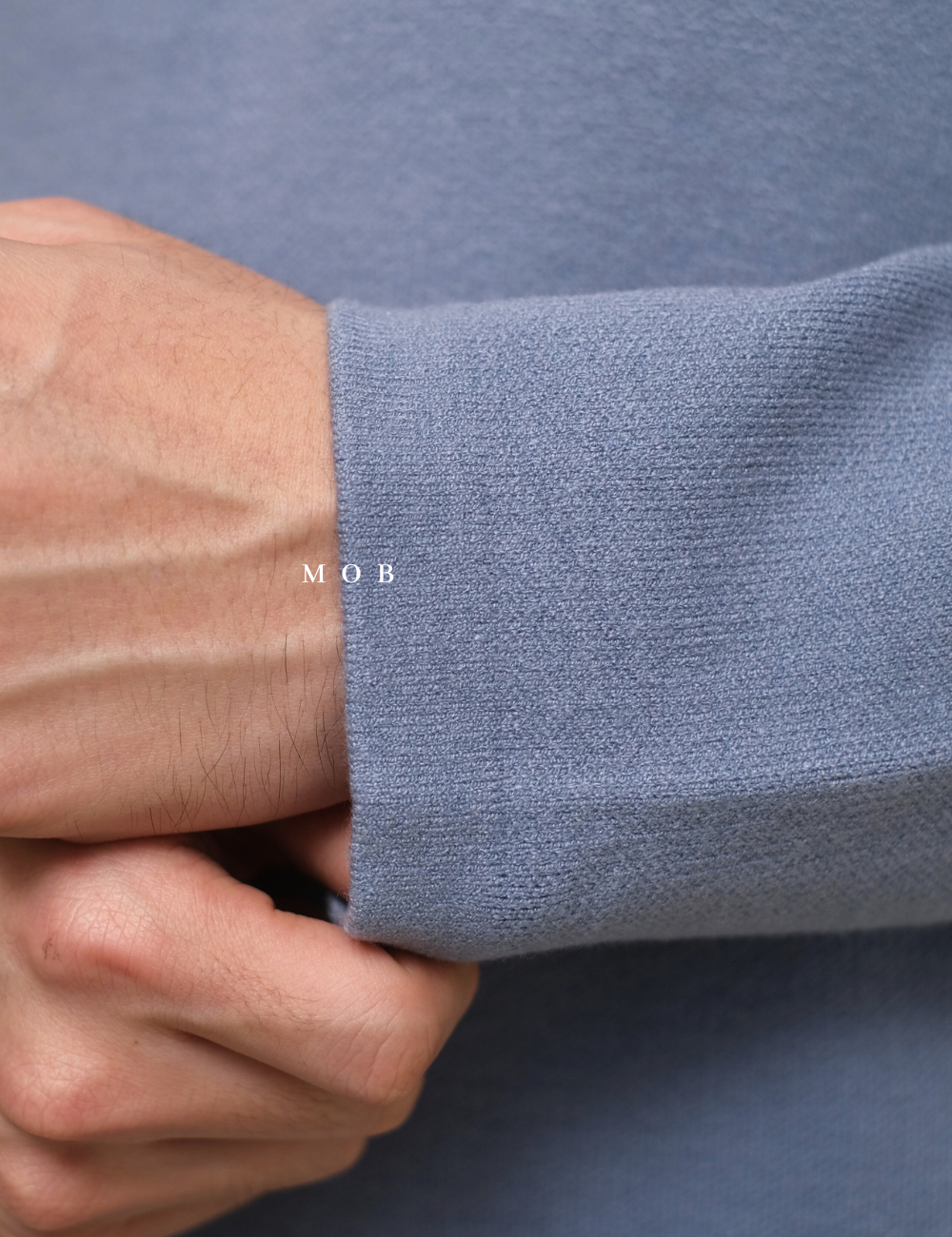 MSTSW01003 Basic Round Knit Sweatshirt Blue
