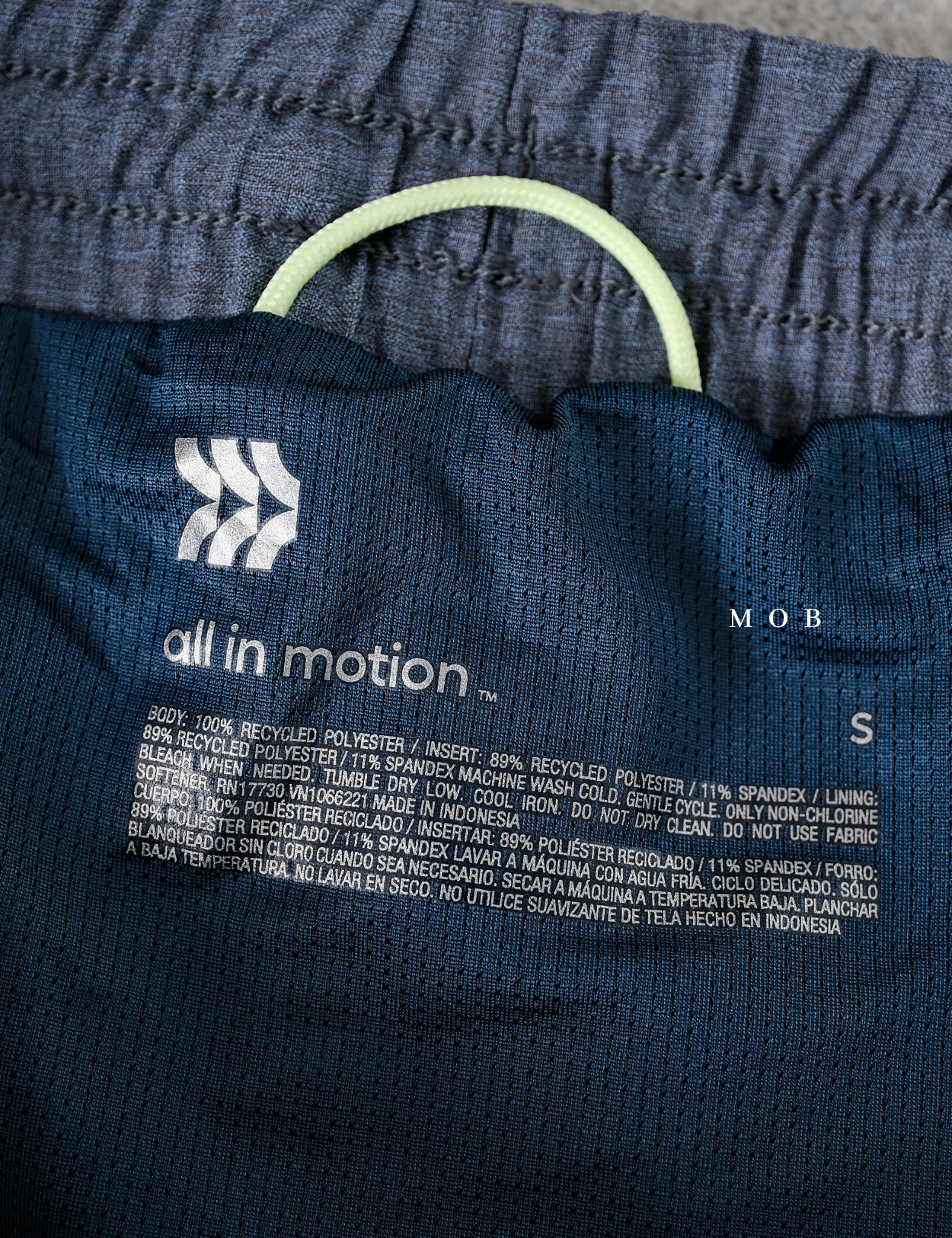 AIMSR02001 2 in 1 Shorts 9" Blue Grey
