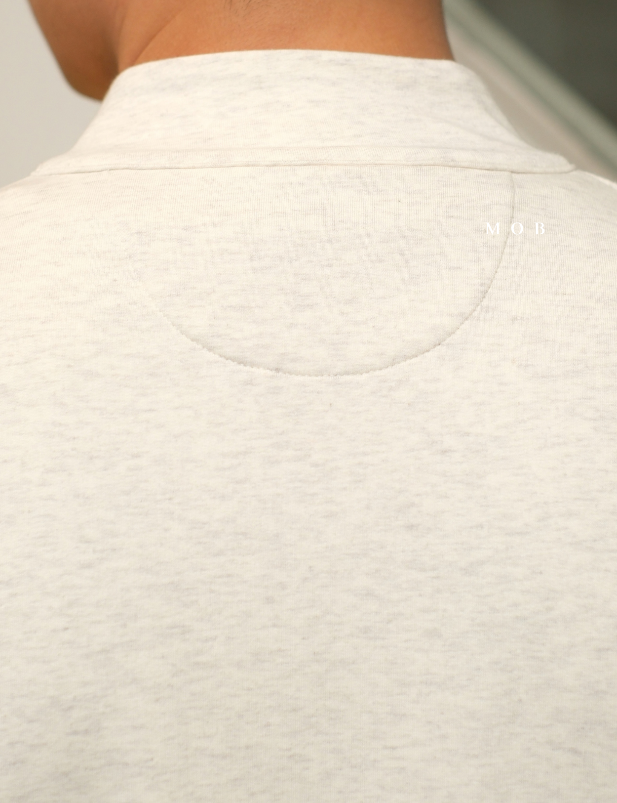 GFW01SWO001-001 1/4 Zip French Terry Sweatshirt Ivory White