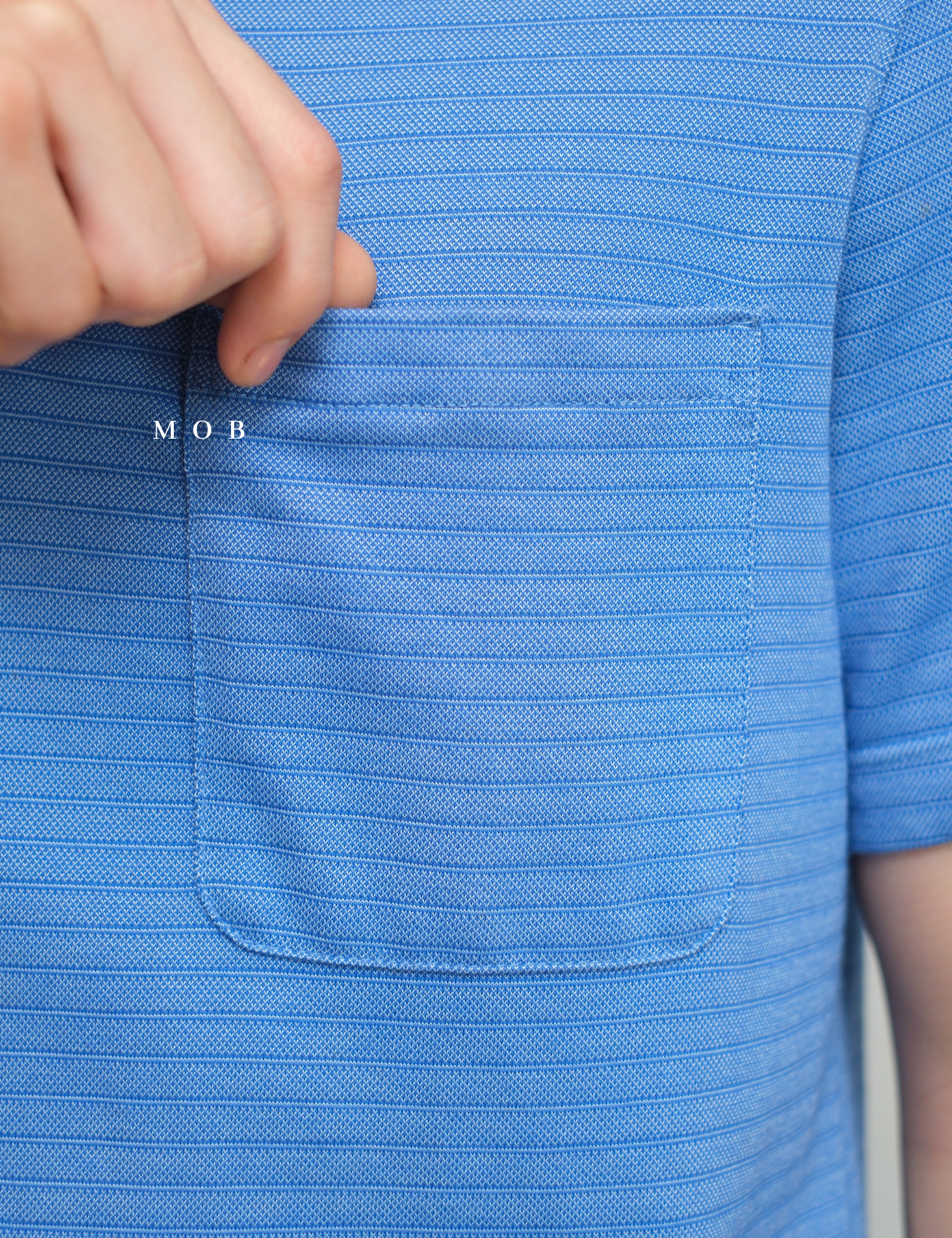 VHPS04002B Flex Jacquard Blue Polo Shirt (2 Button)