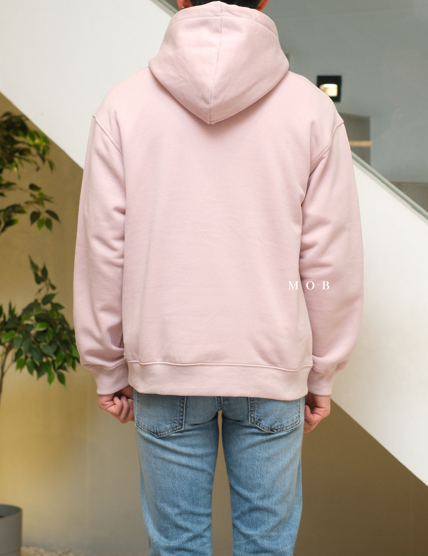 HMHOD04004 Loose Basic Pullover Hoodie Wild Pink (V2)