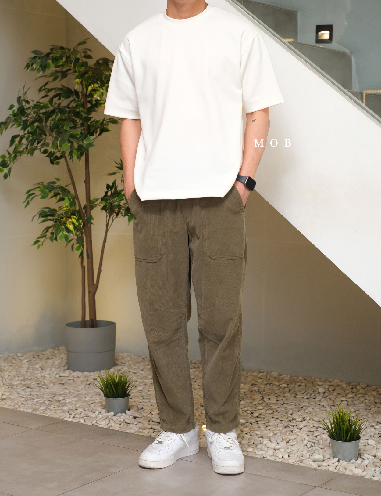 ARK01SST064 Structure Boxy Tee Off White