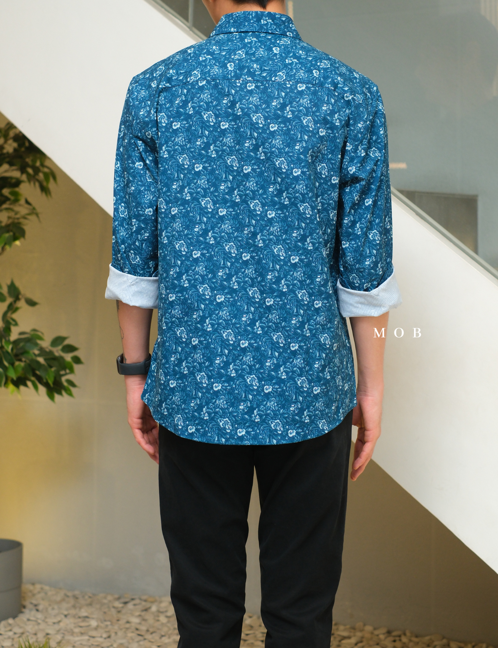 APTLSS01005 Slim Performance LS Shirt Coastal Blue Floral