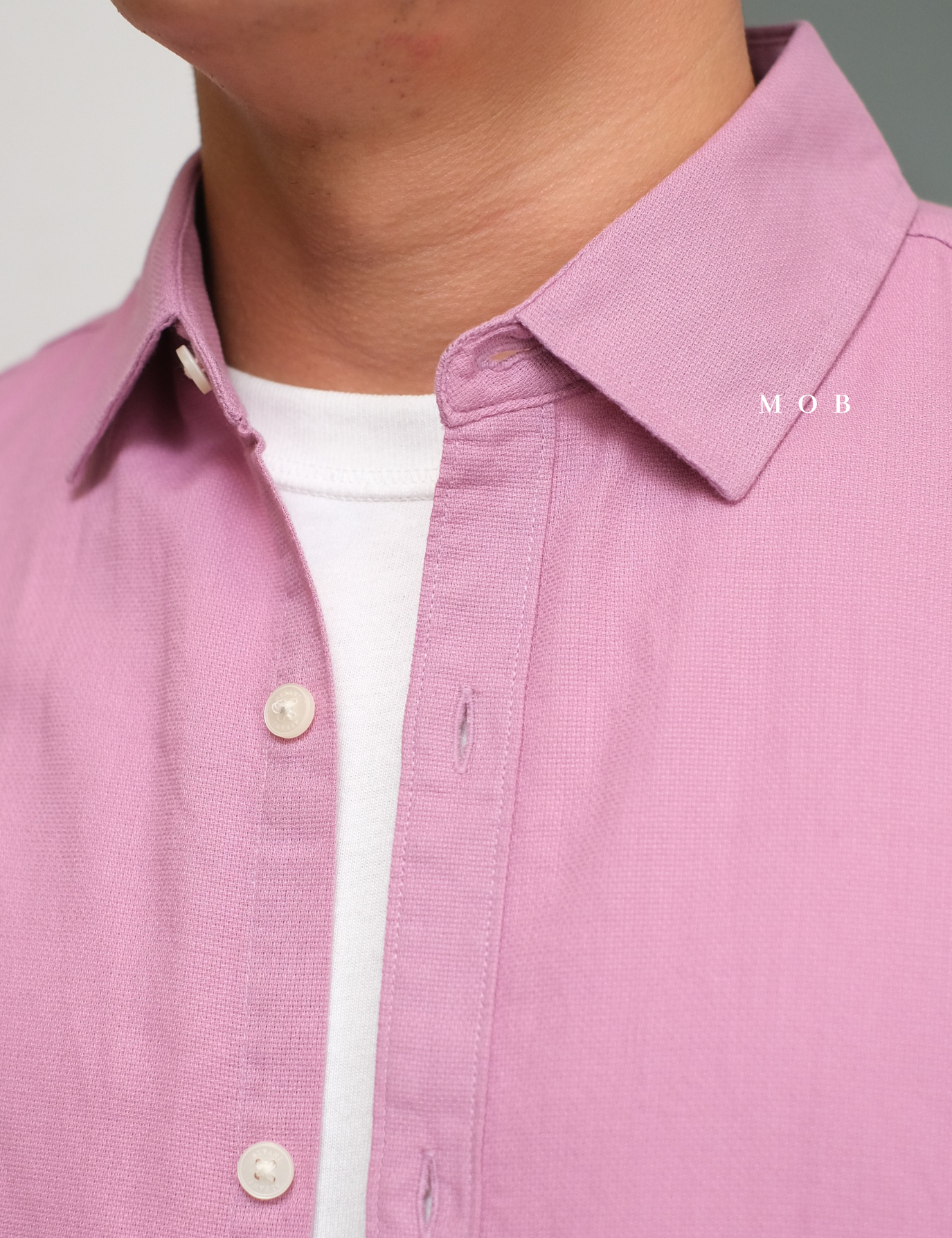 AFSSS01004E Solid Textured SS Shirt Pink