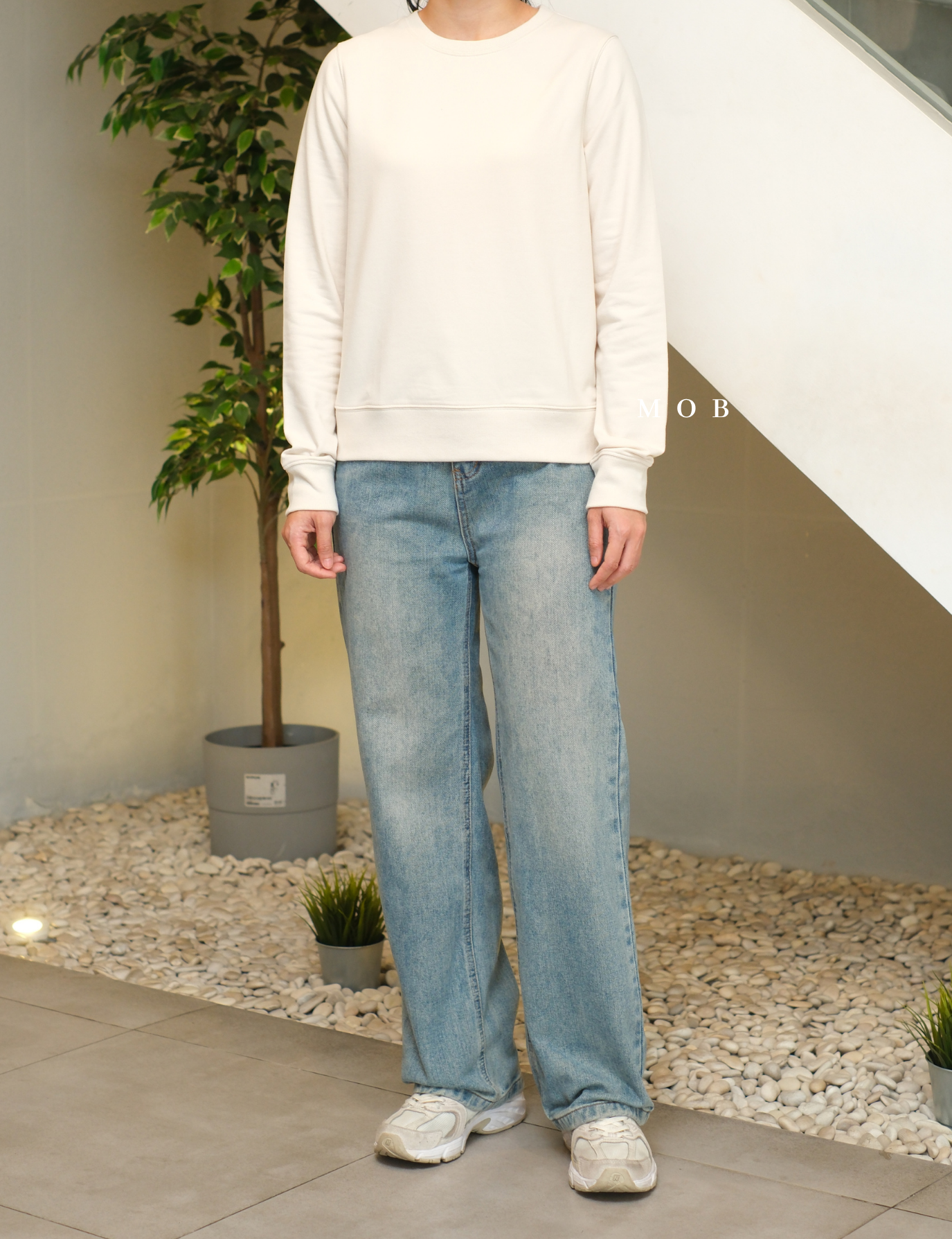 ATHSW01003D Retroterry Crewneck Sweatshirt Beige