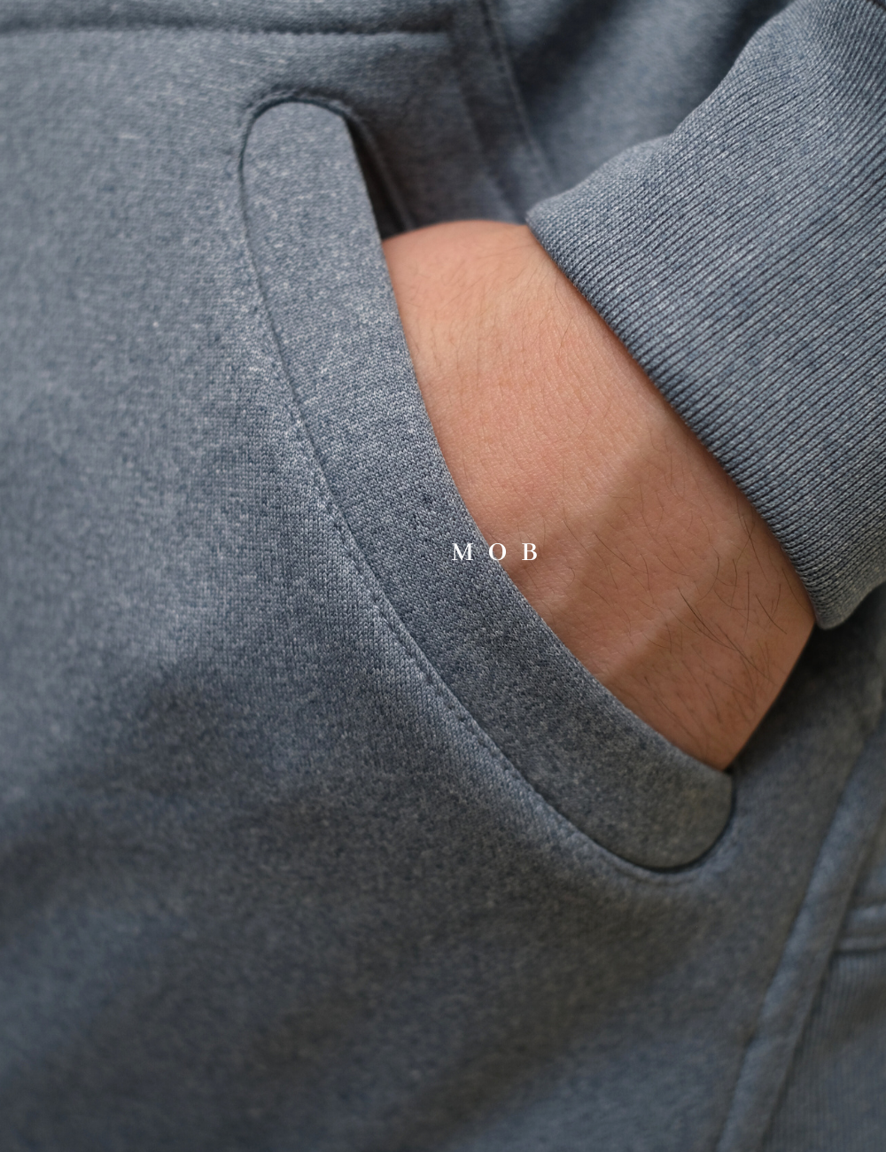 STHOD04001 Tech Fleece Colorblock Hoodie Blue Grey Black