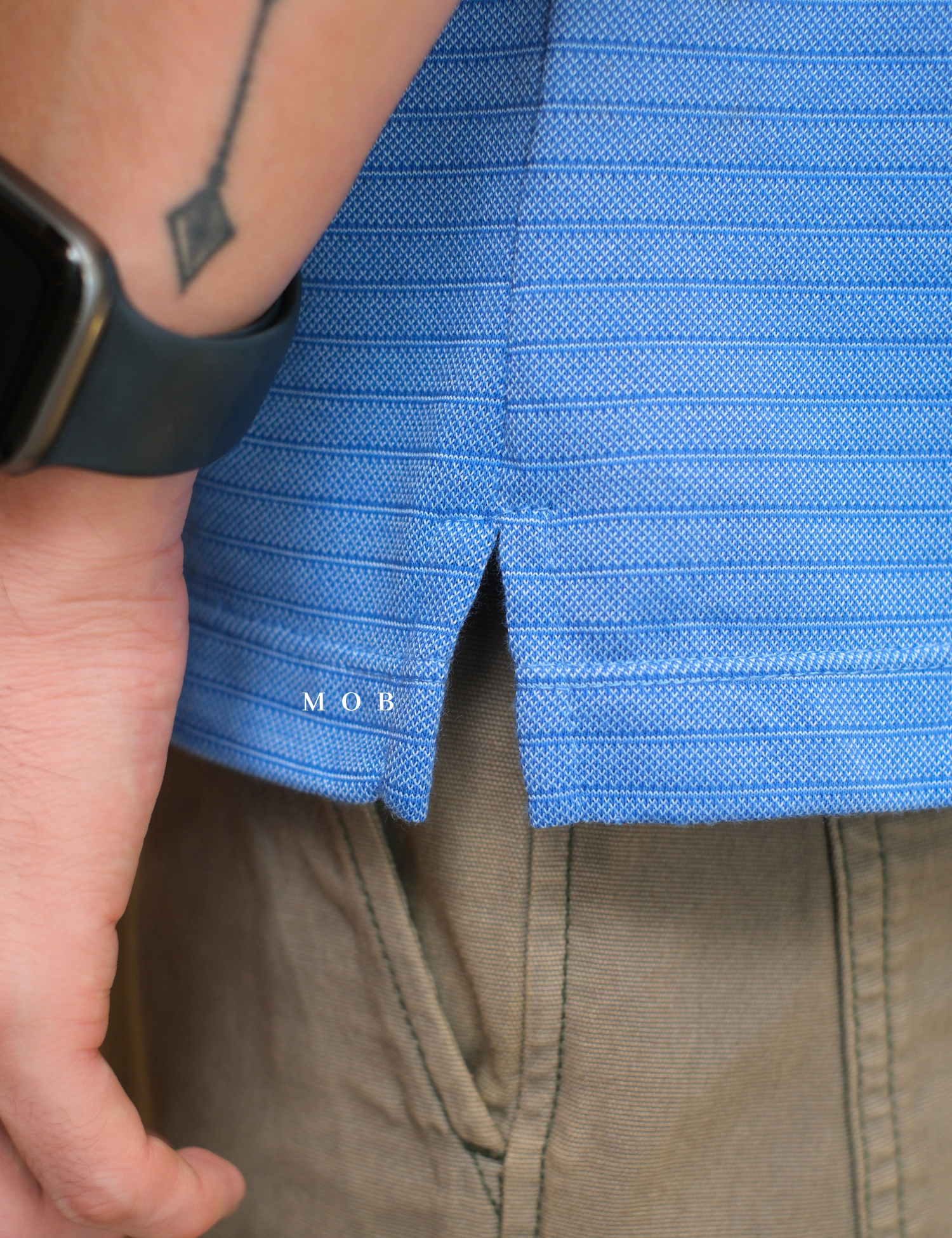 VHPS04002B Flex Jacquard Blue Polo Shirt (2 Button)