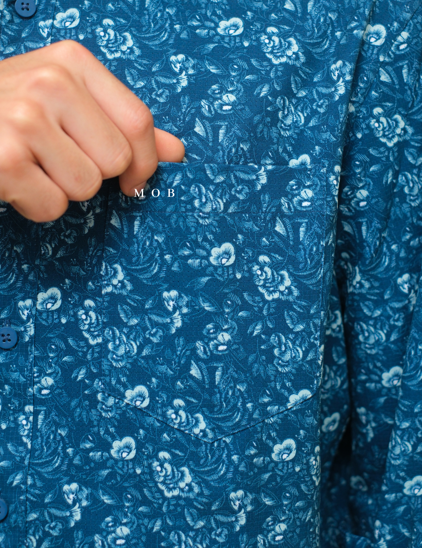 APTLSS01005 Slim Performance LS Shirt Coastal Blue Floral