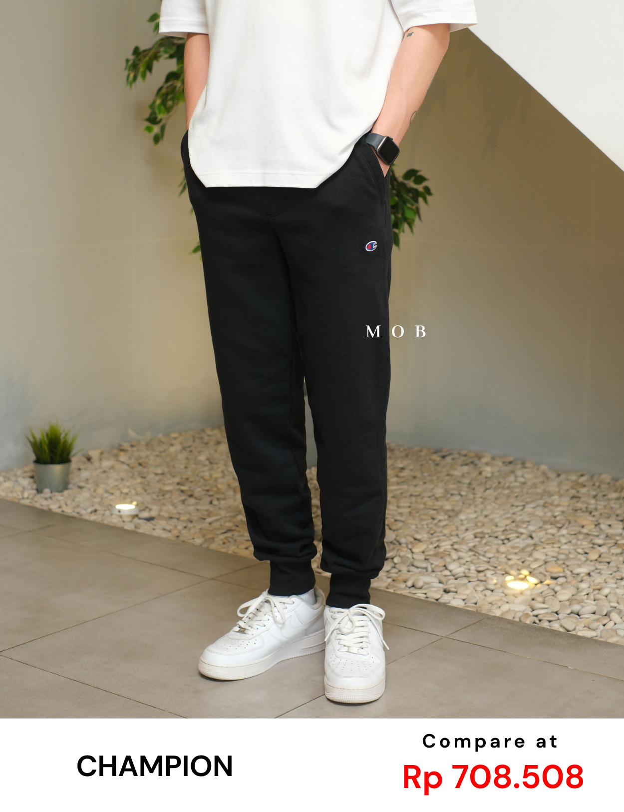 CHMPJP1202B Heavyweight Fleece Jogger Black