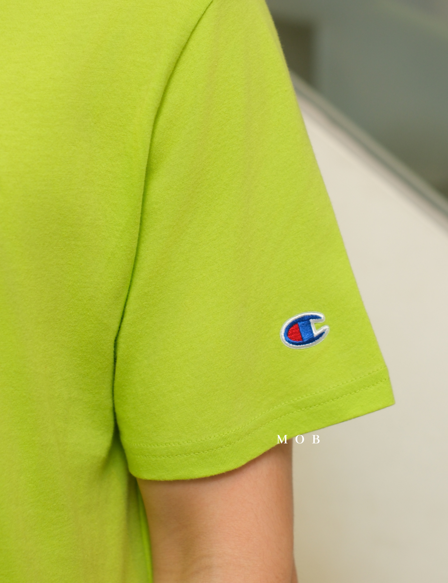 CHMPSST1701B Lightweight Tee C Logo Applique Lively Lime