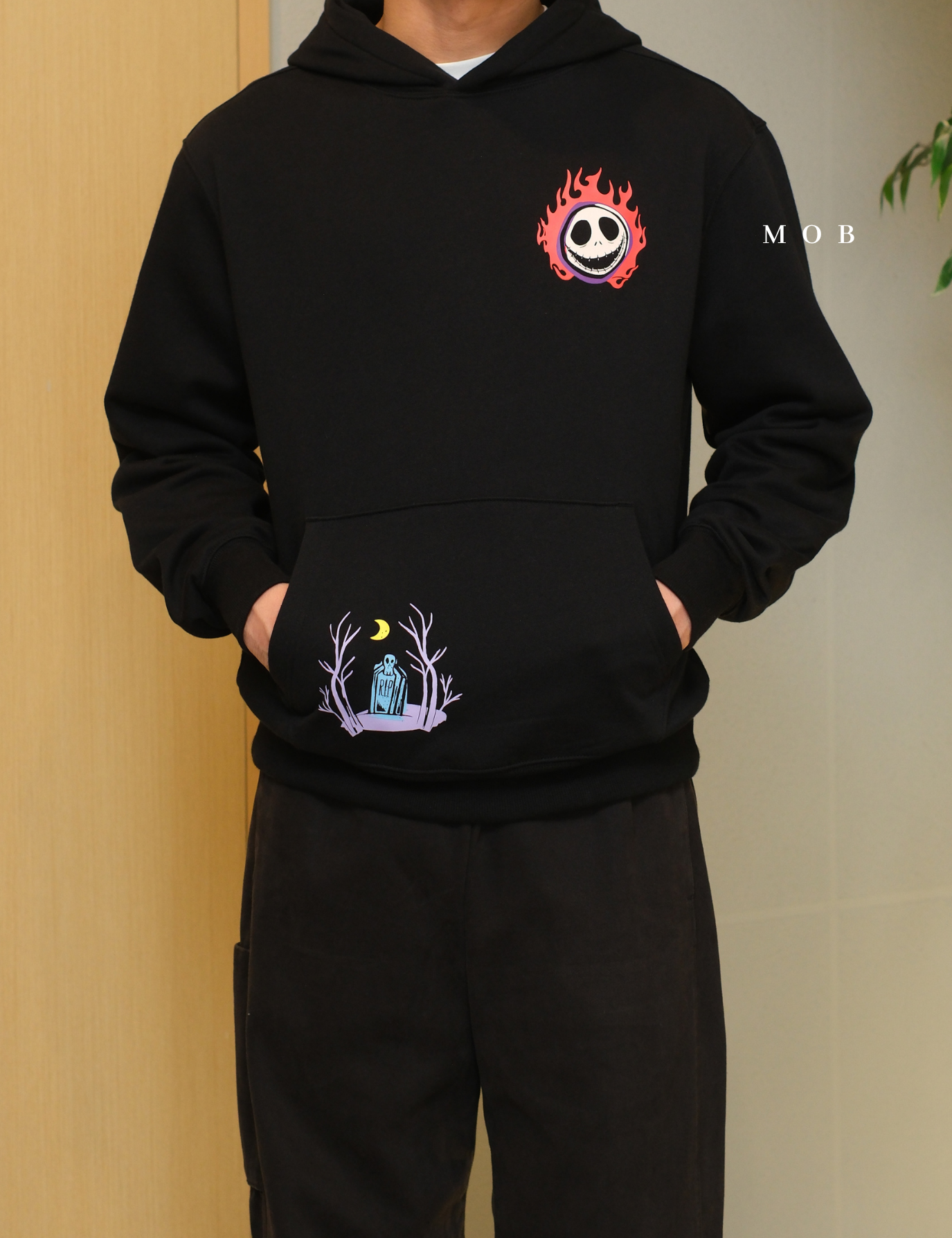 ONV01HDO001-001 Old Navy x Disney Jack Skellington Pullover Hoodie Black