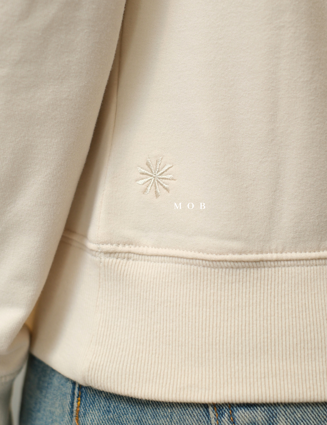 ATHSW01003D Retroterry Crewneck Sweatshirt Beige