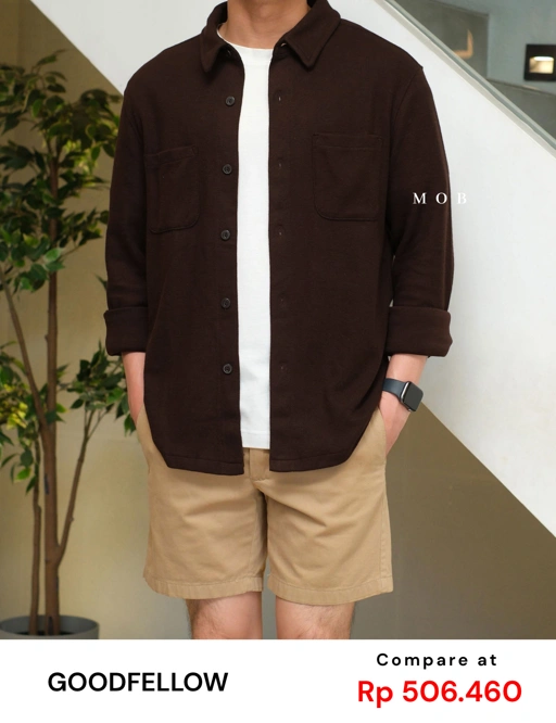 [BEST DEALS!] GFLSS01001 Knit Shirt Jacket Dark Brown 