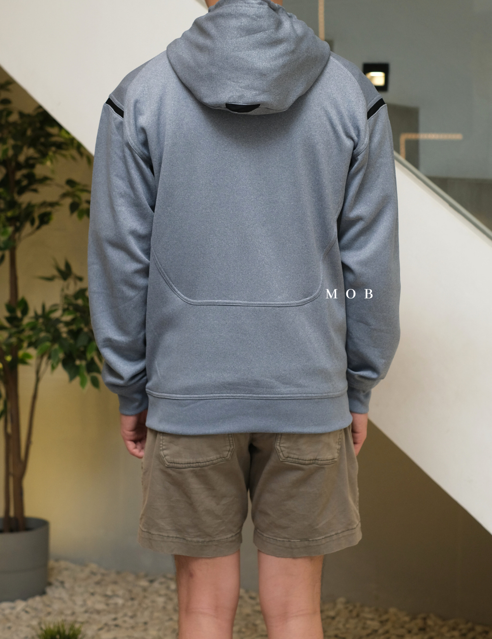 STHOD04001 Tech Fleece Colorblock Hoodie Blue Grey Black