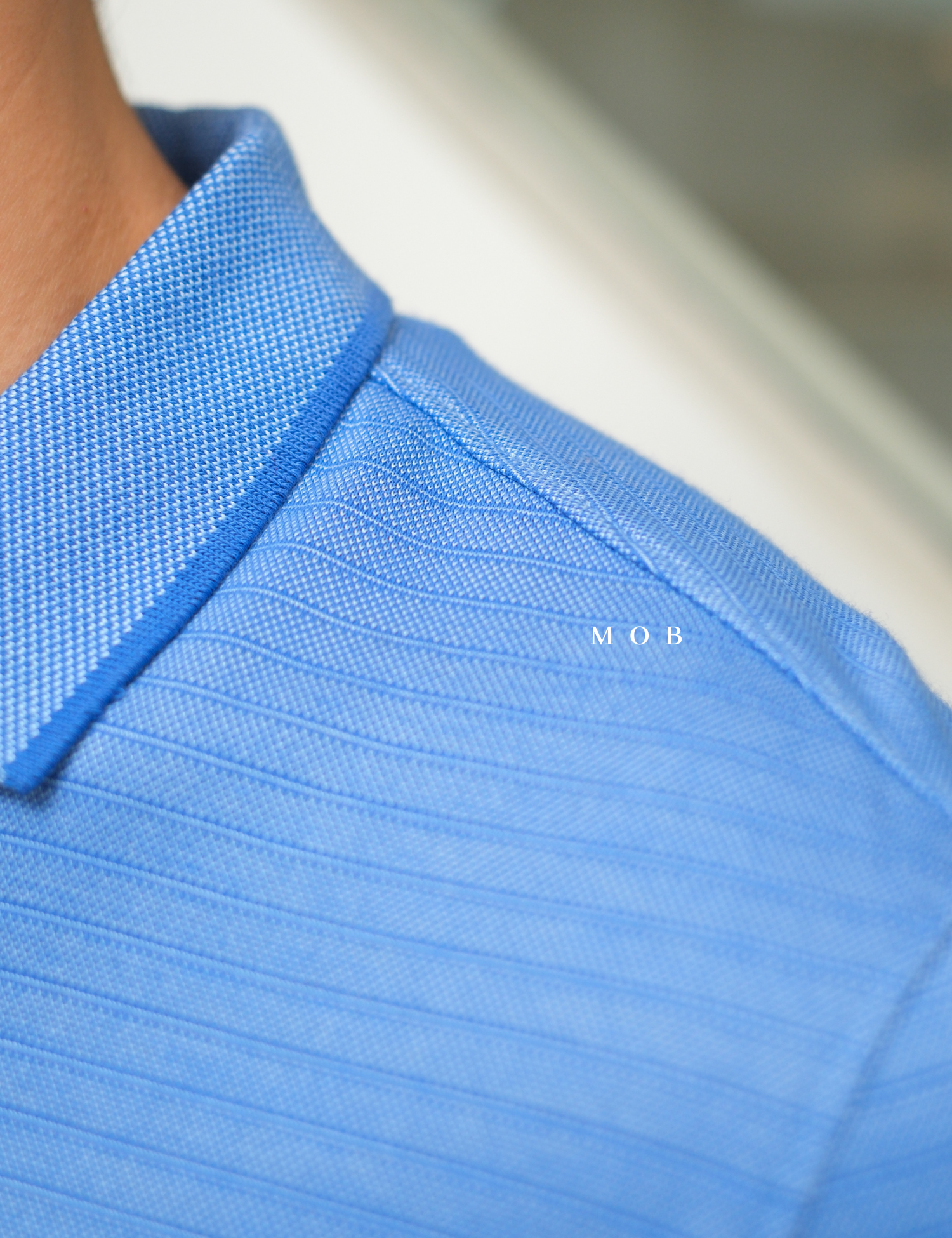 VHPS04002B Flex Jacquard Blue Polo Shirt (2 Button)