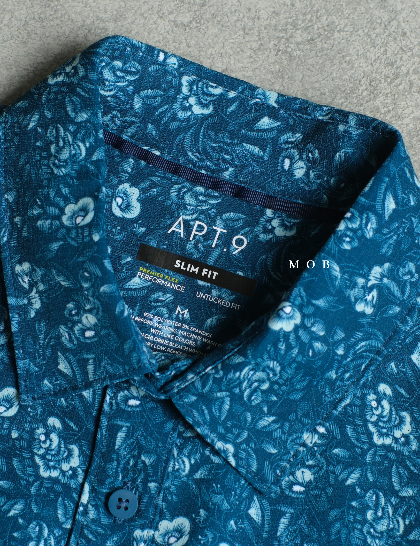APTLSS01005 Slim Performance LS Shirt Coastal Blue Floral