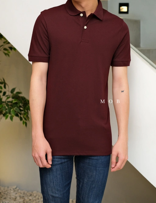 Image of GFPS06001 Basic Loring Pique Polo Shirt Maroon (L ONLY)