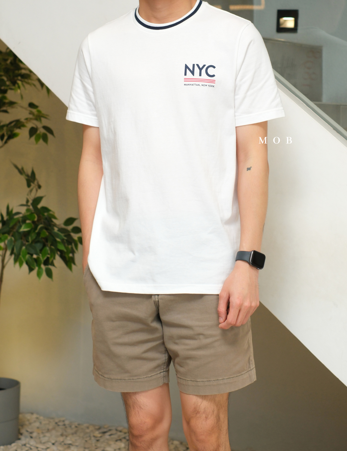 ONSST08002 Heavyweight NYC Logo SS Tee White
