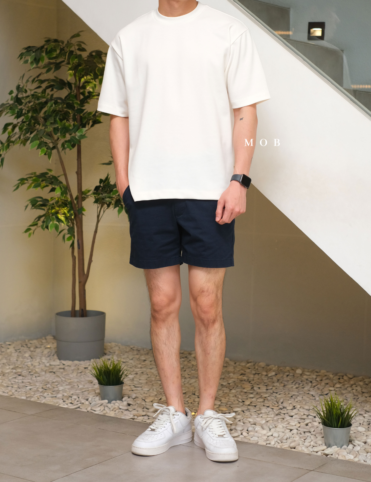 ARK01SST064 Structure Boxy Tee Off White