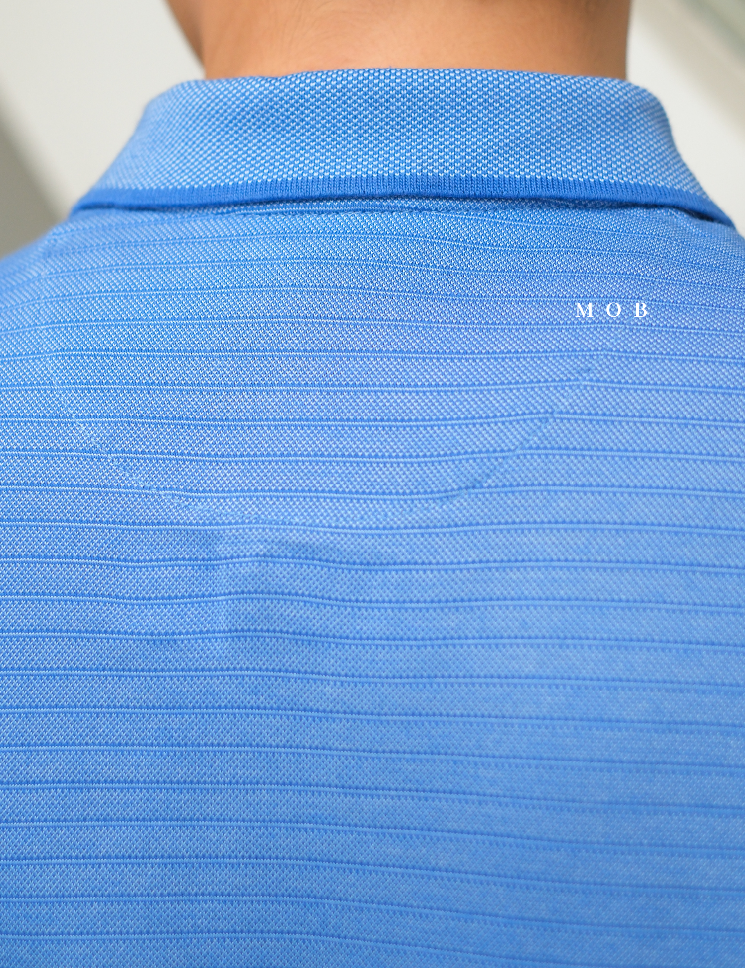 VHPS04002B Flex Jacquard Blue Polo Shirt (2 Button)