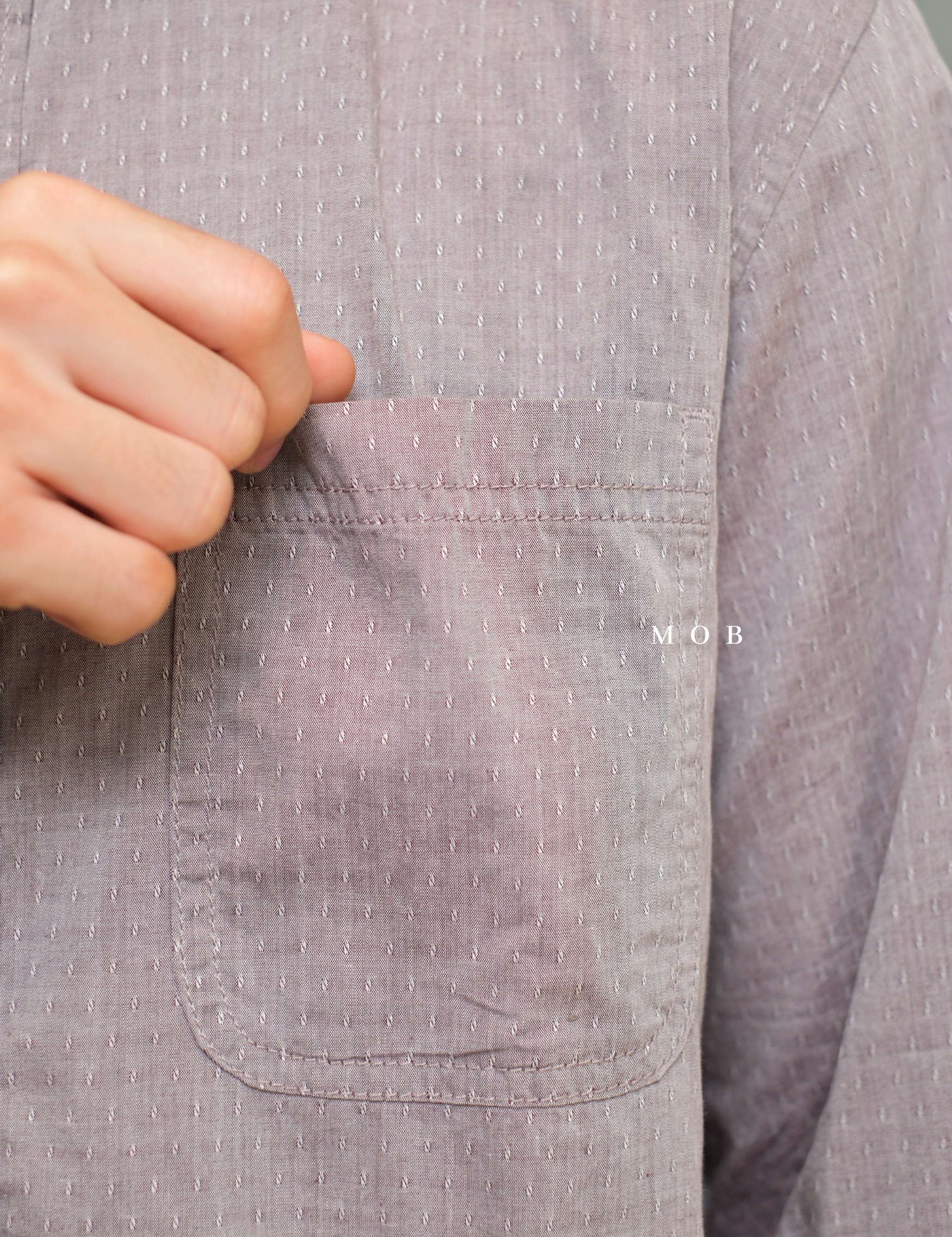 TTLSS03005A Regular CHAMBRAY DOBBY Pocket LS Shirt Gipsy Purple
