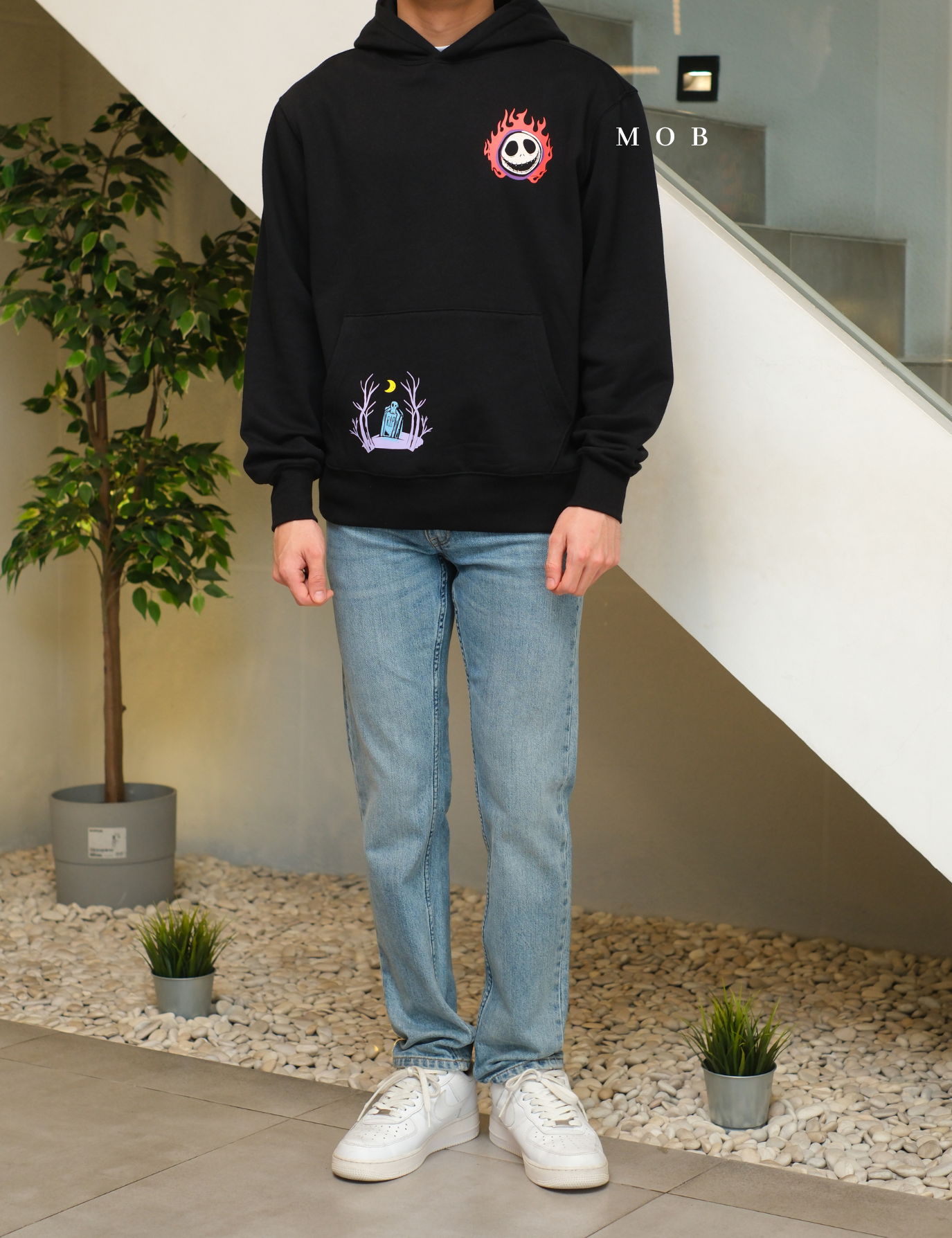 ONV01HDO001-001 Old Navy x Disney Jack Skellington Pullover Hoodie Black