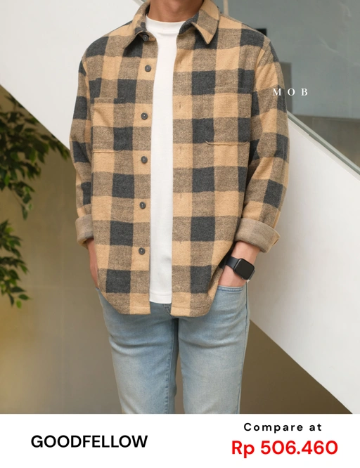 [BEST DEALS!] GFLSS02001 Flannel Shirt Jacket Bronze Plaid