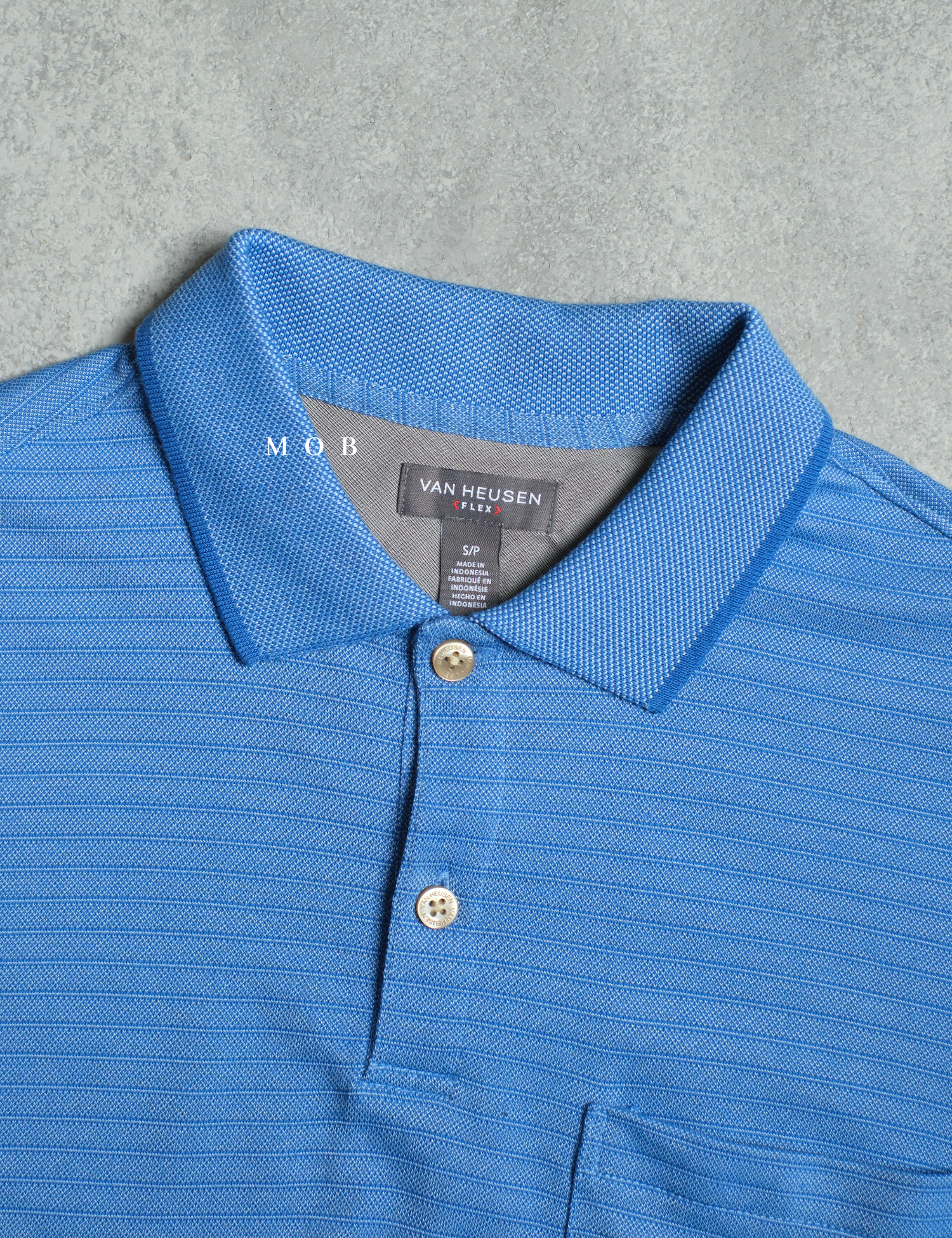VHPS04002B Flex Jacquard Blue Polo Shirt (2 Button)
