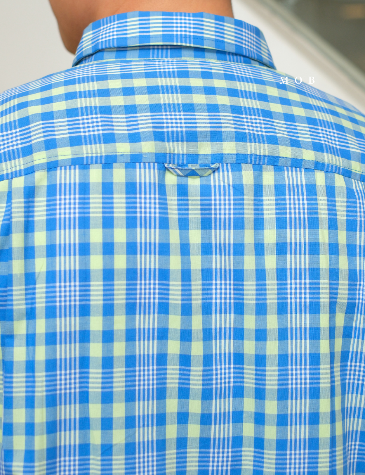 CLRSSS03017 Button Down SS Shirt Blue Green Plaid