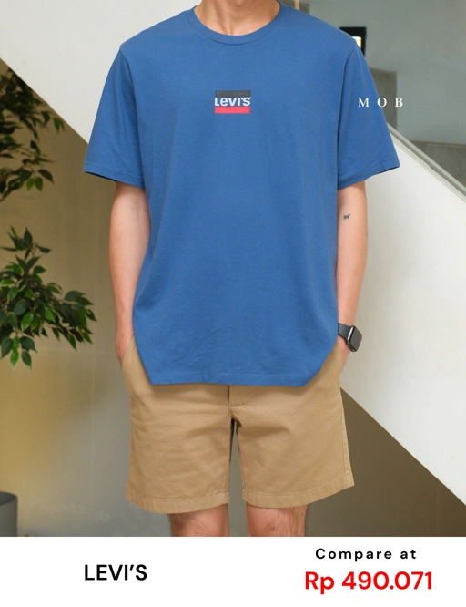 Image of LVSSST01005A Classic Flag Logo SS Tee Blue