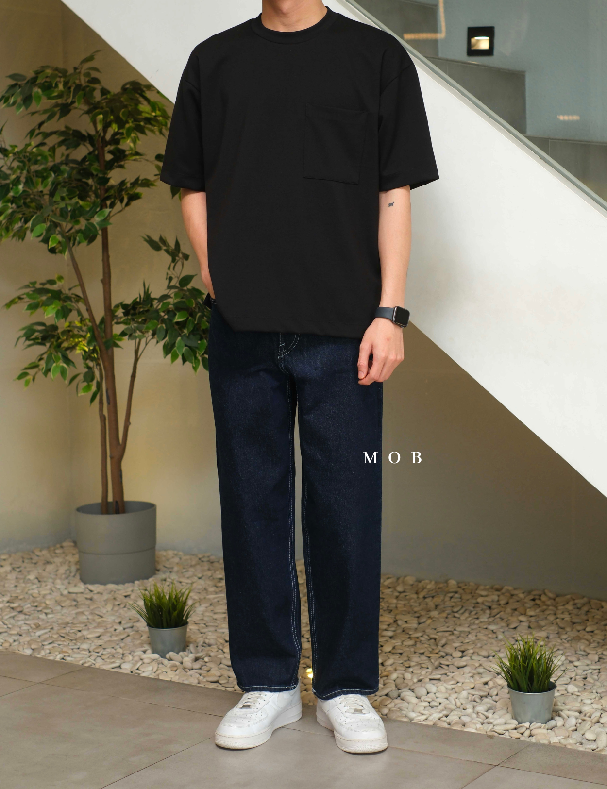 HMPT11001 Loose Jeans Dark Indigo 