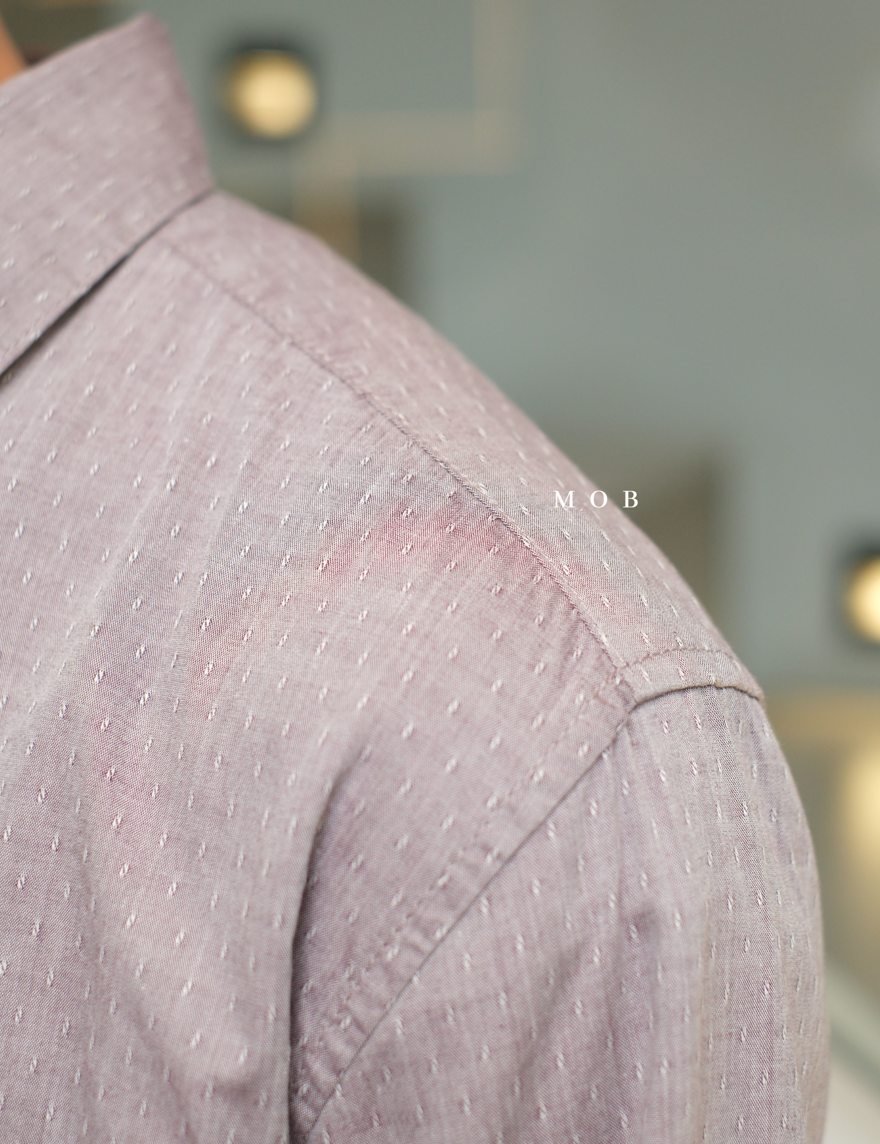 TTLSS03005A Regular CHAMBRAY DOBBY Pocket LS Shirt Gipsy Purple