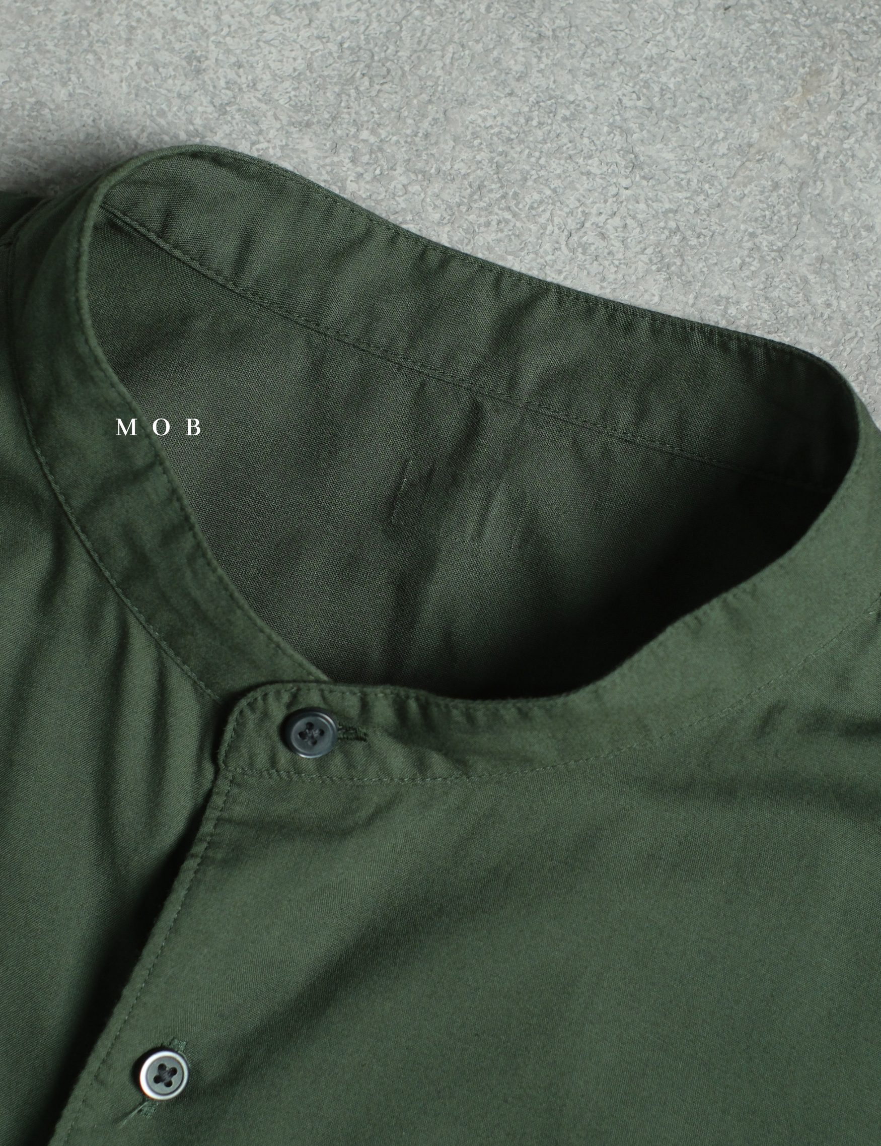 UNQSSS06001E Cotton STAND COLLAR SS Shirt Green