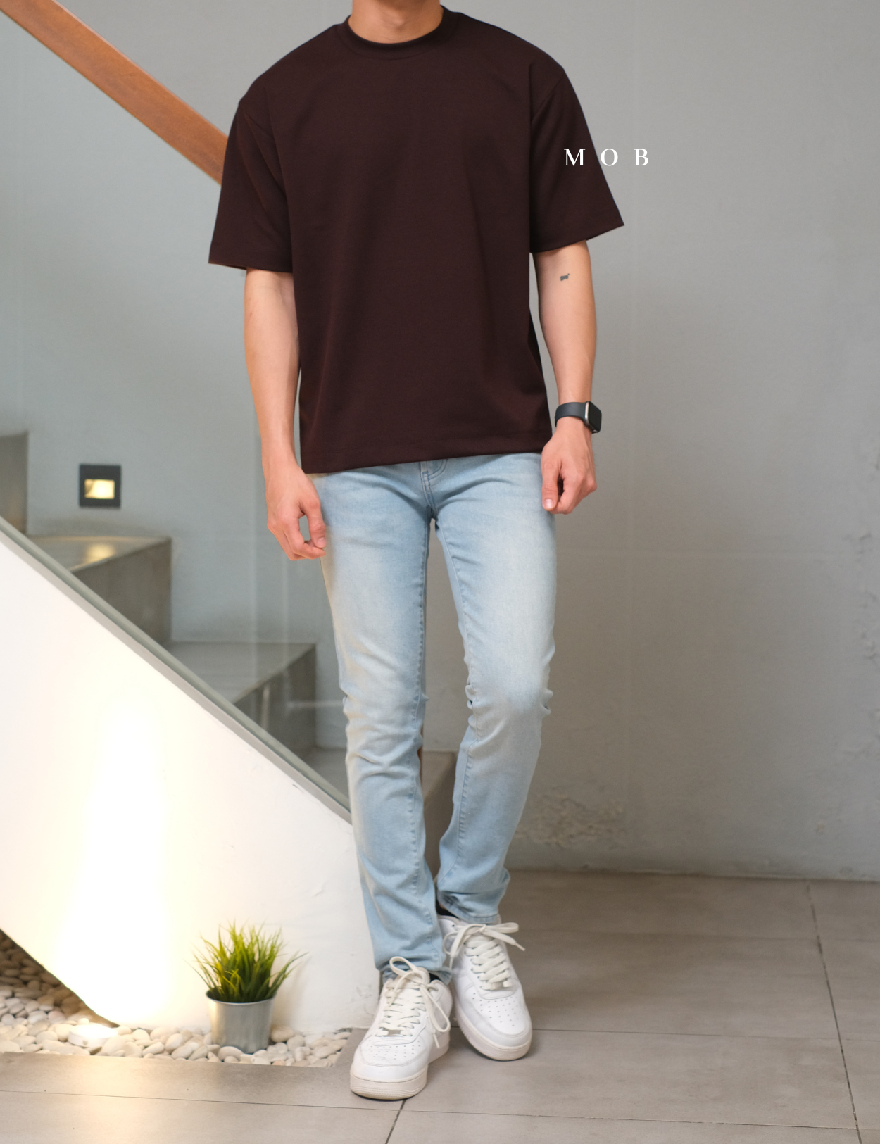 ARK01SST065 Structure Boxy Tee Wine