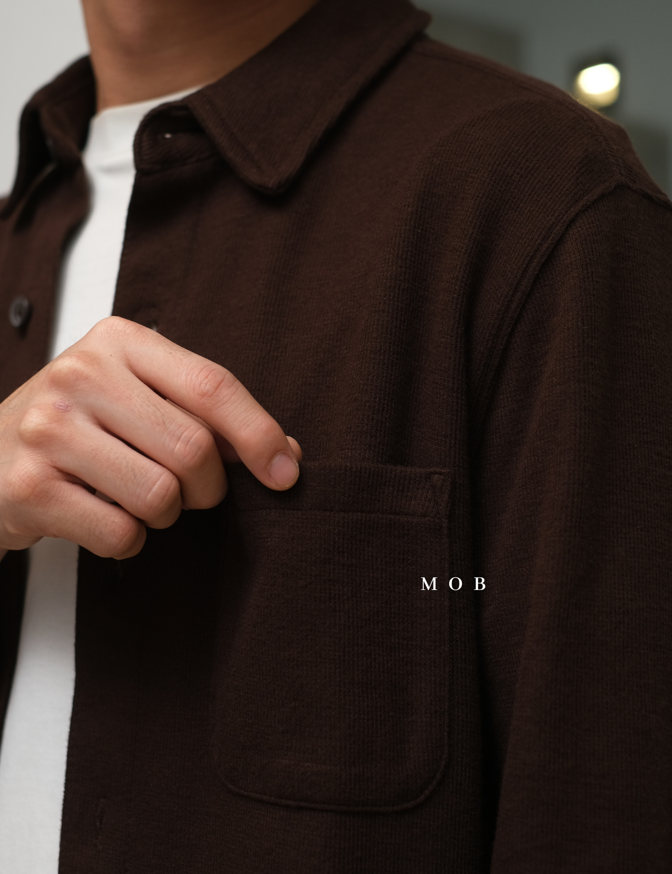 [BEST DEALS!] GFLSS01001 Knit Shirt Jacket Dark Brown 
