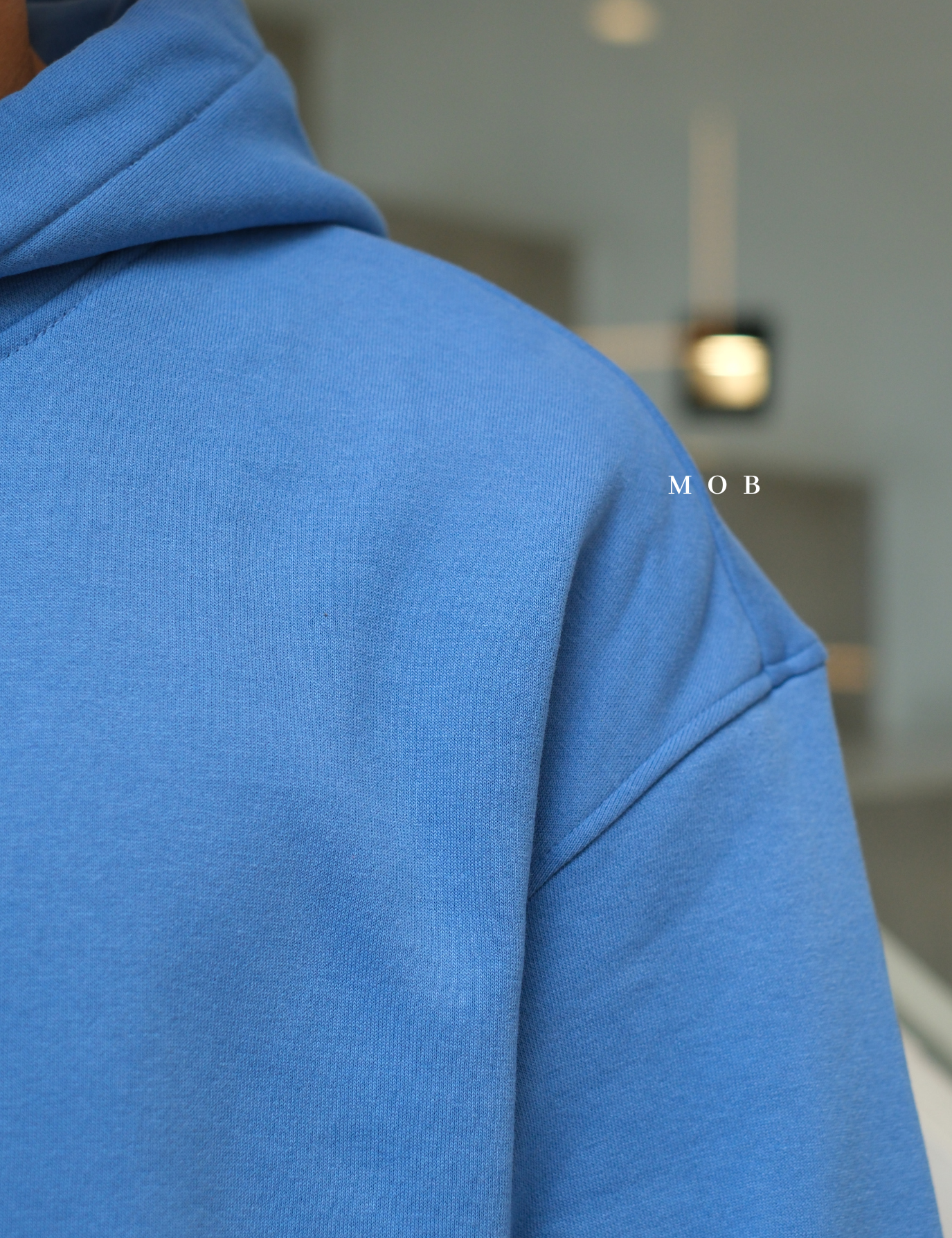 HMHOD04005 Loose Basic Pullover Hoodie Blue