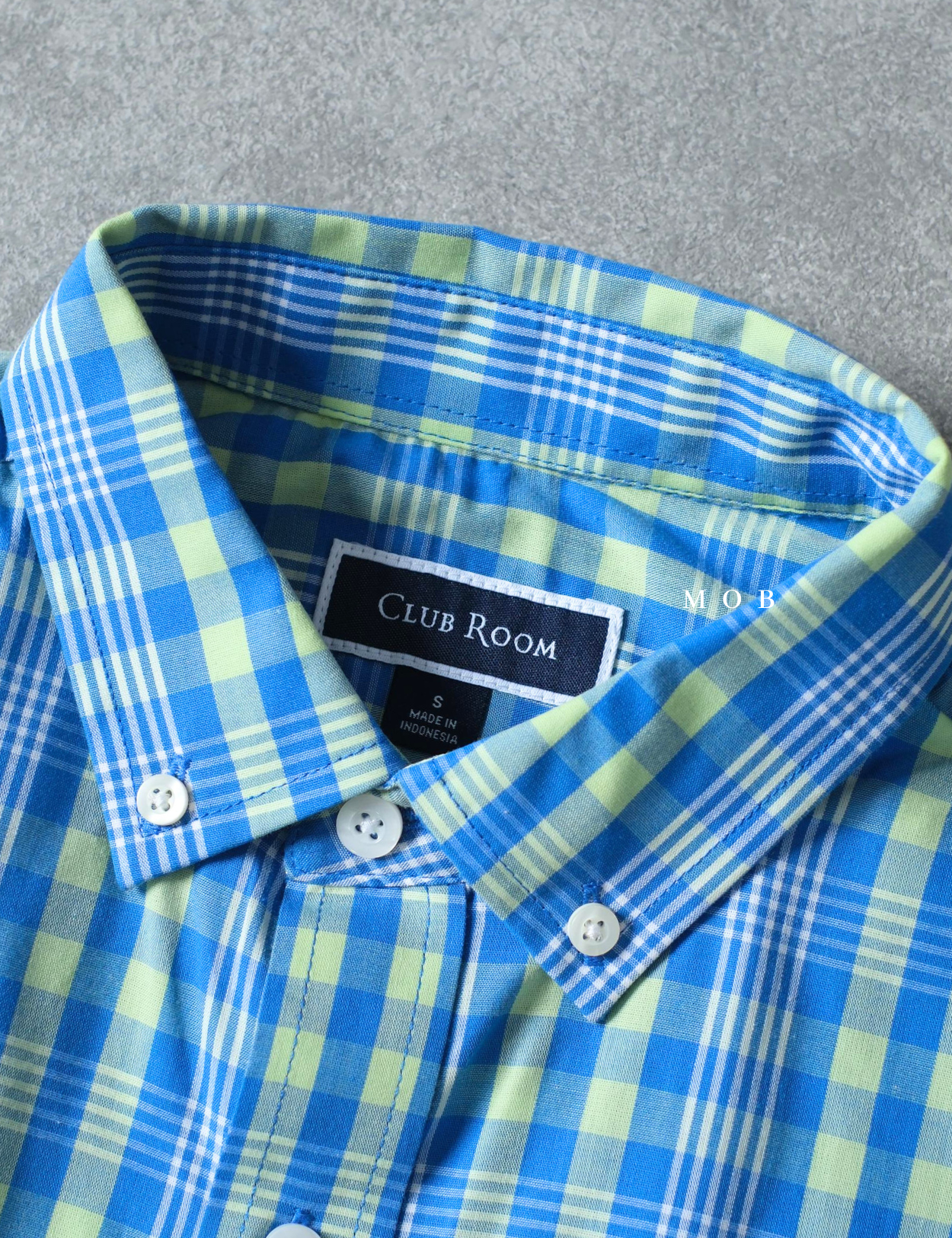 CLRSSS03017 Button Down SS Shirt Blue Green Plaid