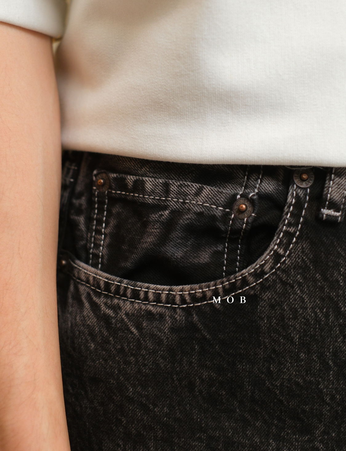 GUPT03002B Regular Jeans ACID Black
