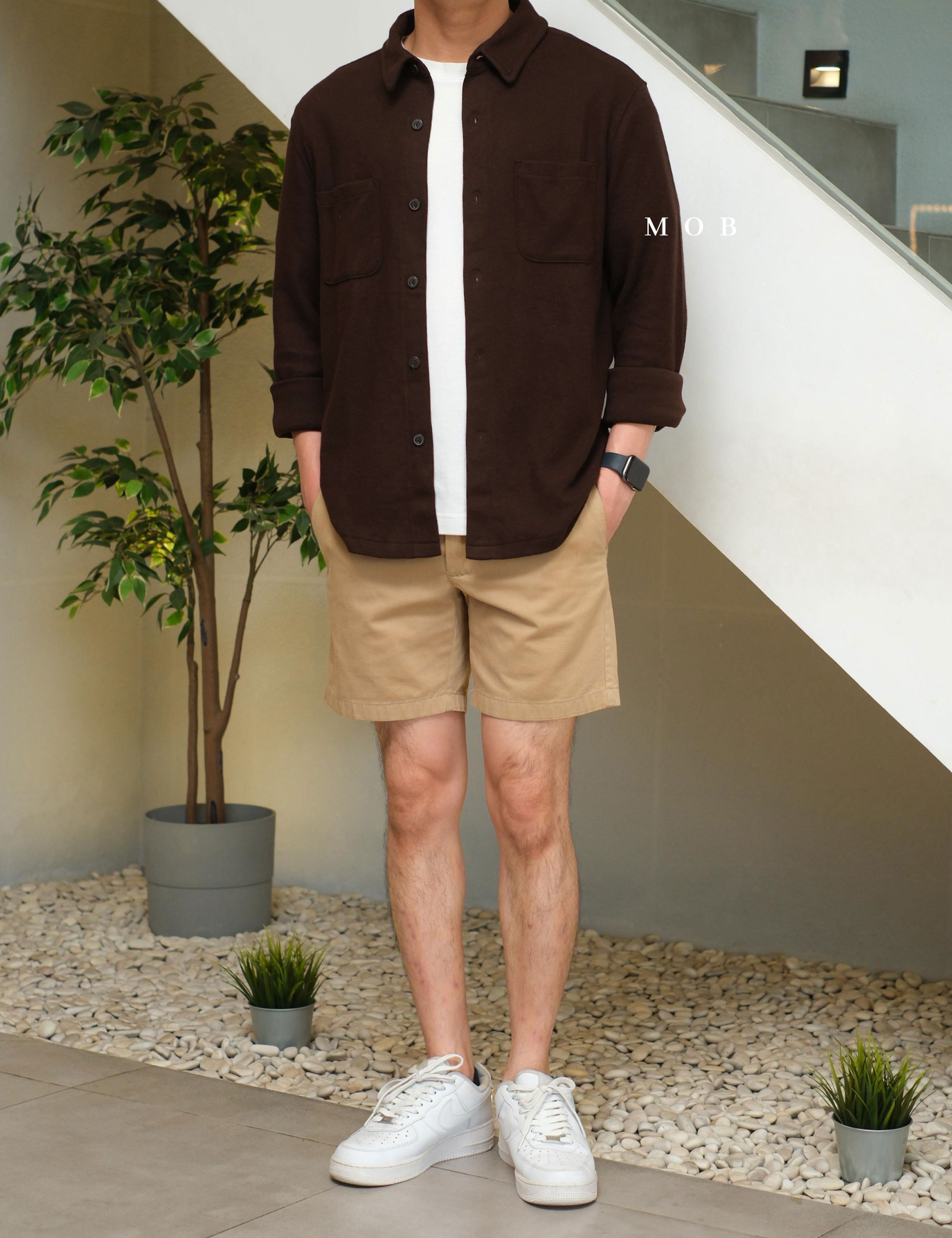 [BEST DEALS!] GFLSS01001 Knit Shirt Jacket Dark Brown 