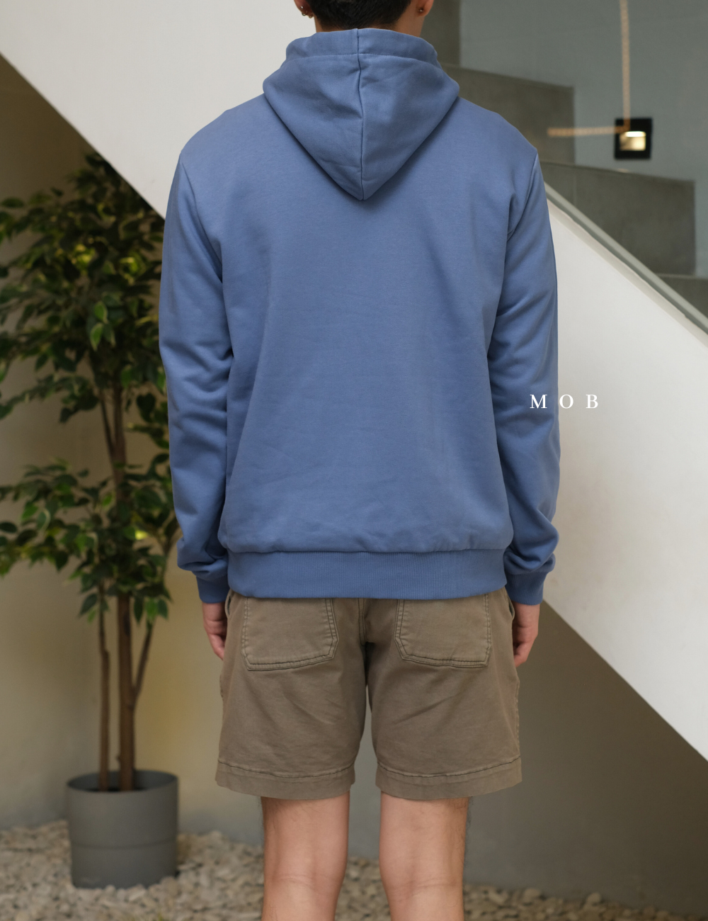 IBHOD01002 Lettering Pullover Hoodie Sky Blue