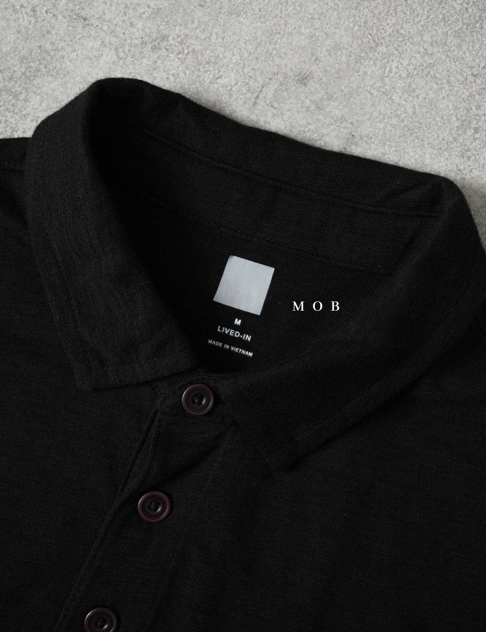 GPPS02002 Lived-In Polo SS Shirt Black