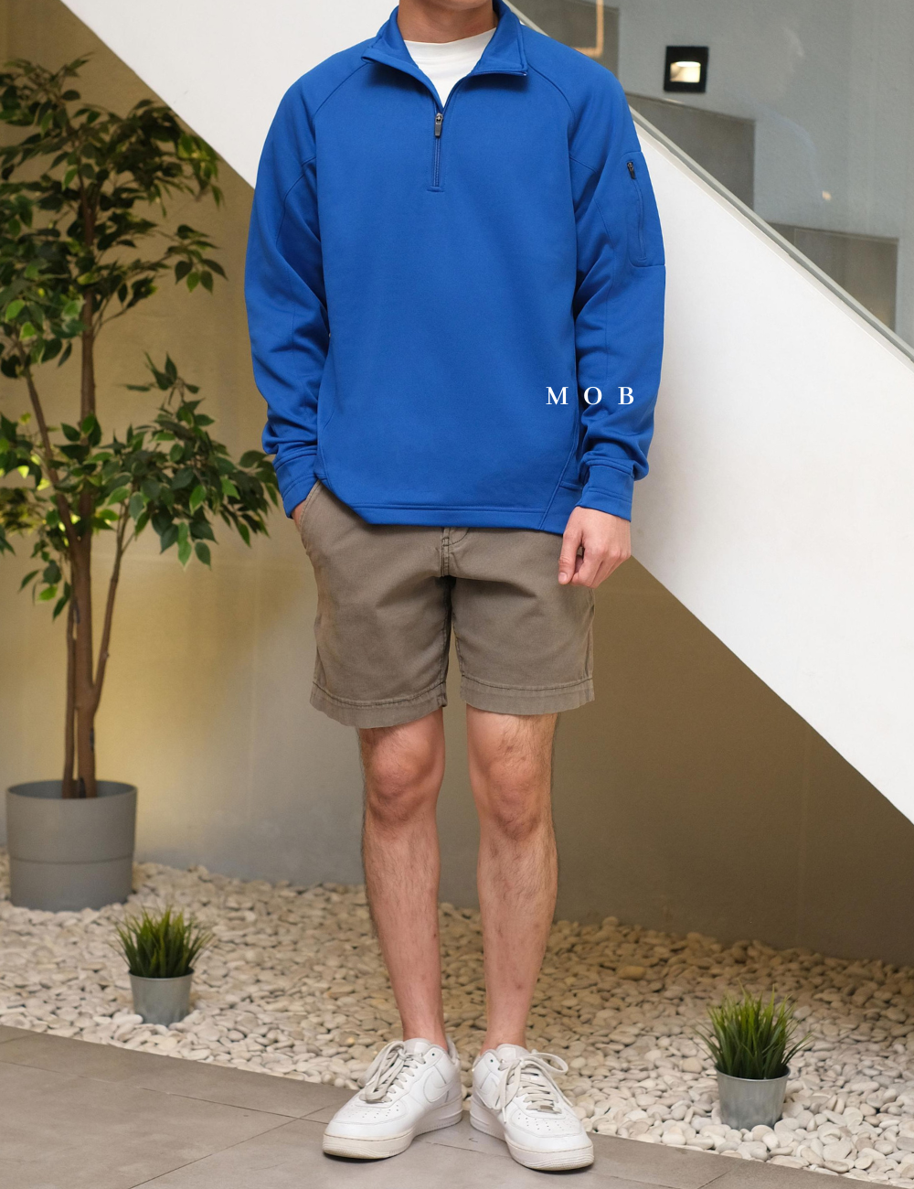 STSW04002 Basic Quarter Zip Sweatshirt Blue