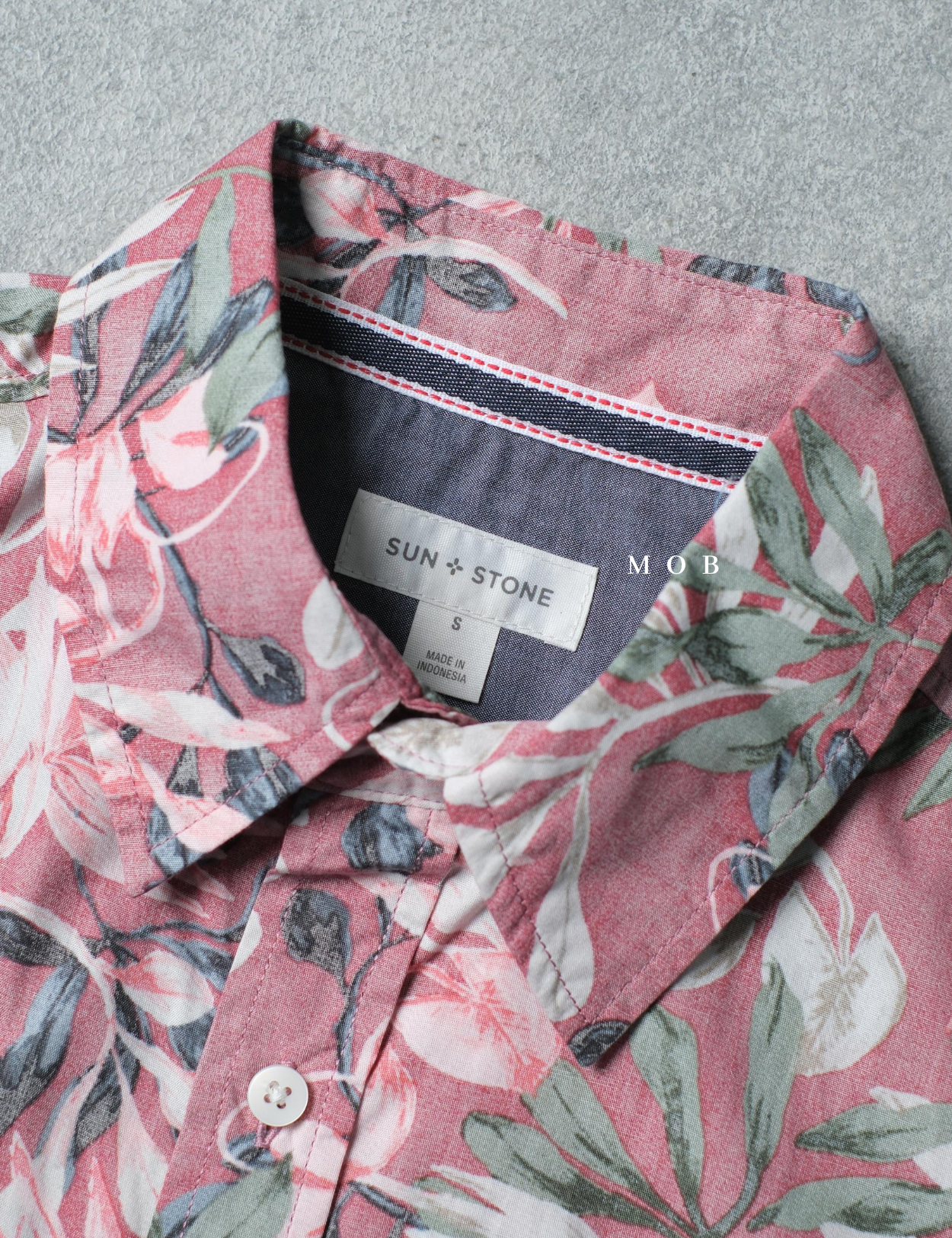SUNSSS01002 Hans Tropical Floral SS Shirt Coral