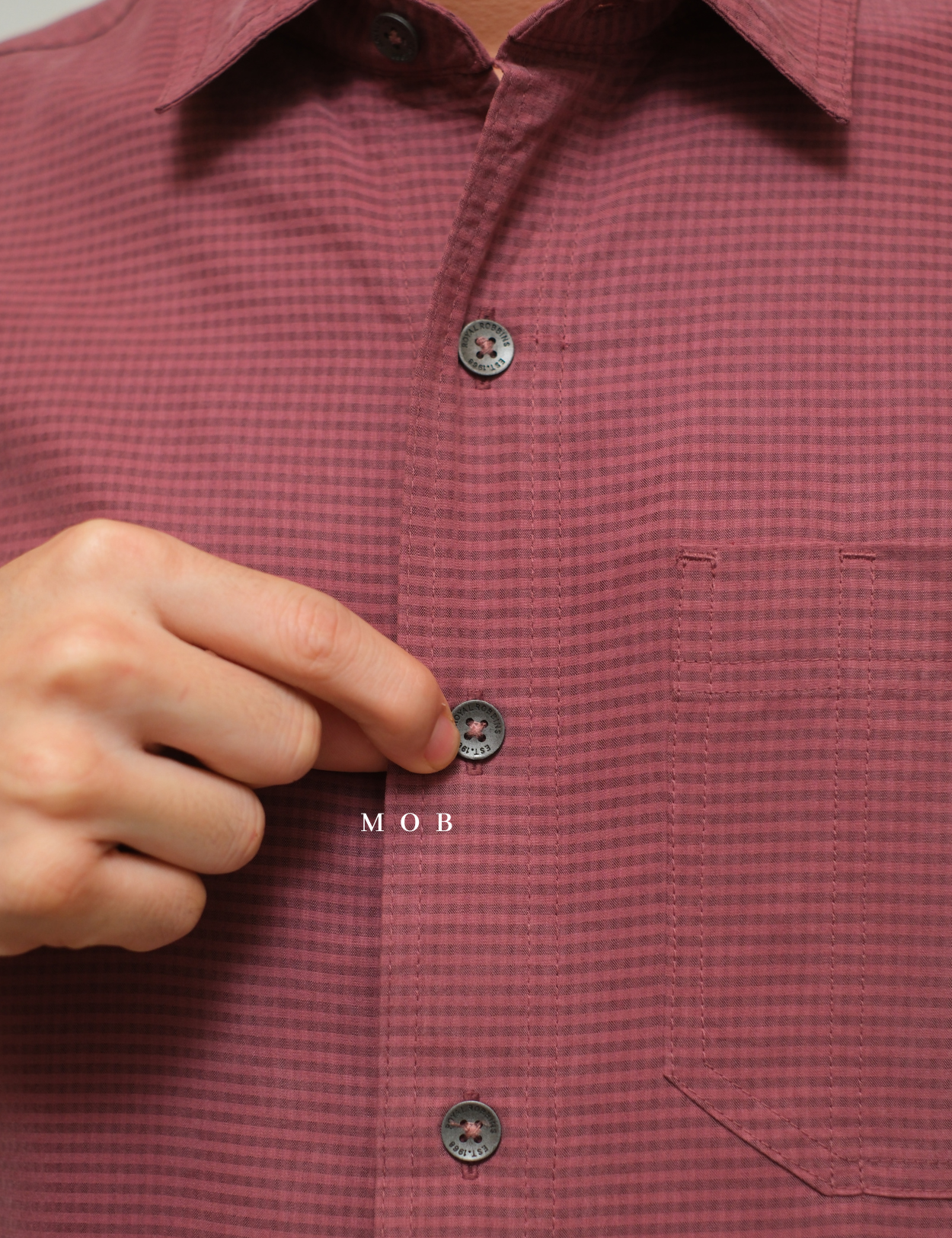RRBSSS01001A Desert Pucker Dry SS Shirt Burgundy