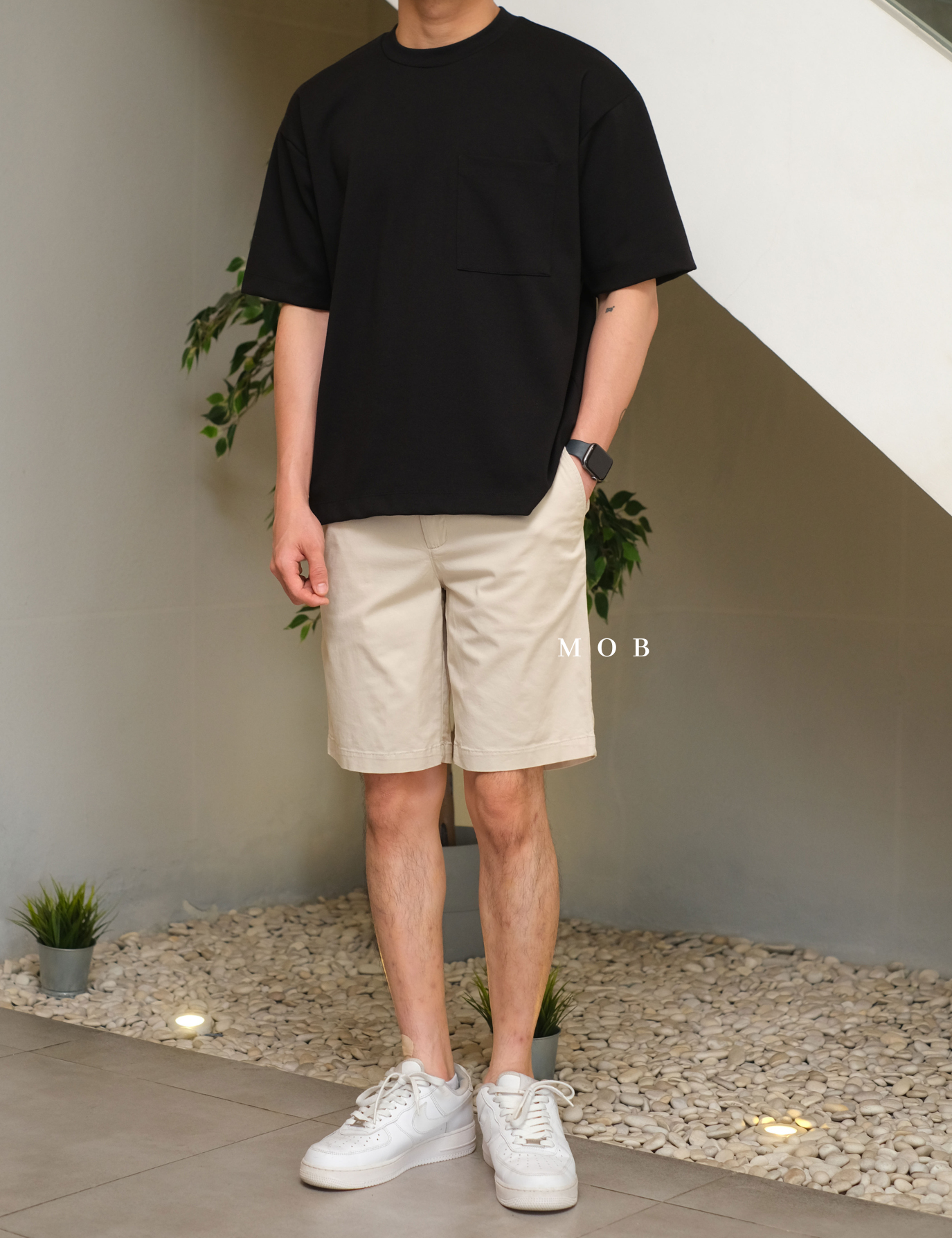 GFSR01001B Flat Front Shorts Beige (Inseam 9)