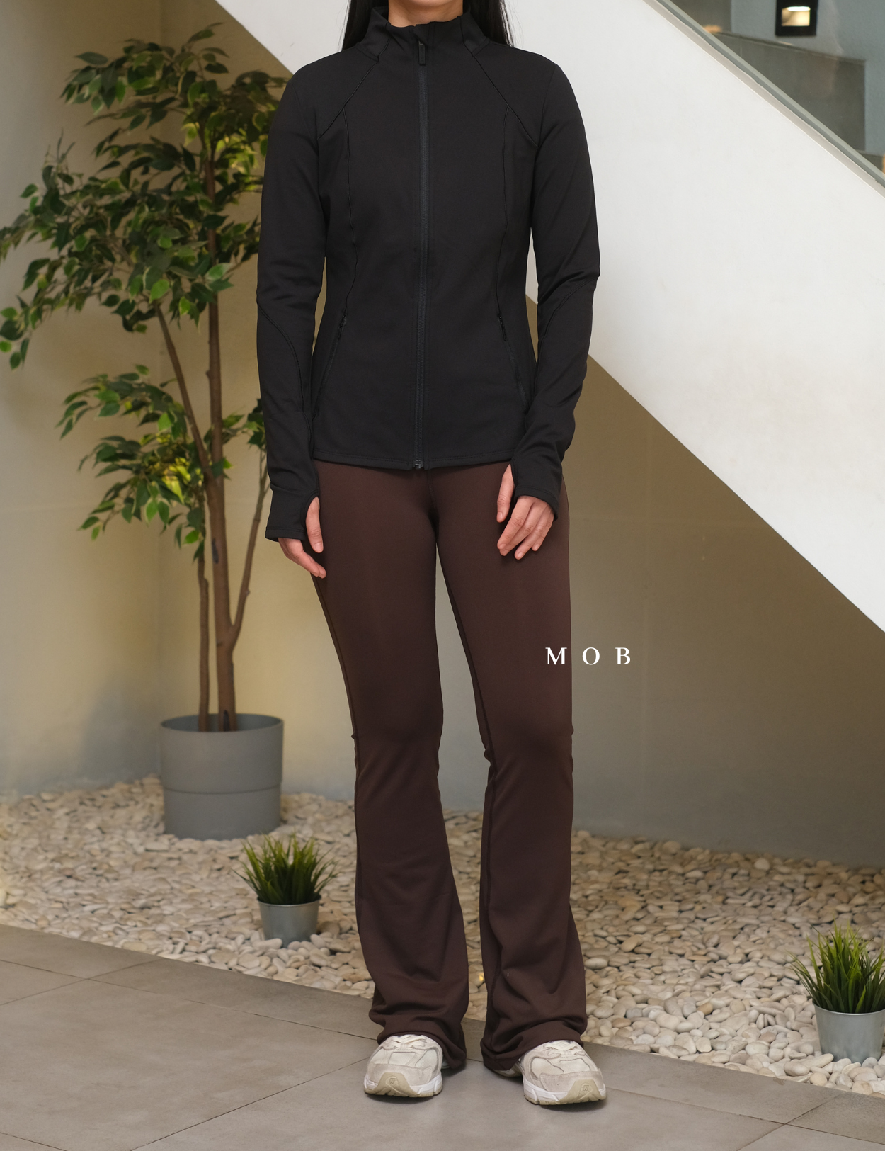 ARPT1401B Buttery Soft CINCH FLARE Leggings Dark Brown
