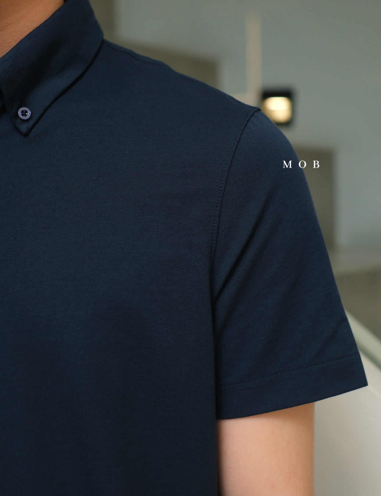 ARK01SSP012 Hybrid Button Down Collar Polo Shirt Midnight Navy