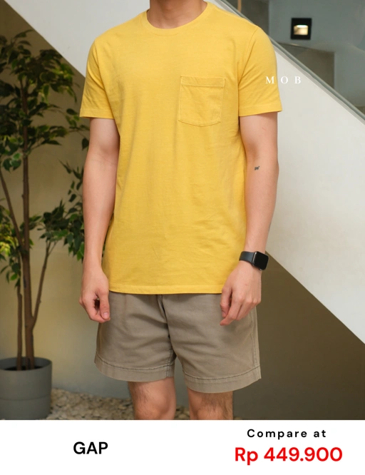 Image of GPSST1001B Basic Pocket Tee Glazed Yellow