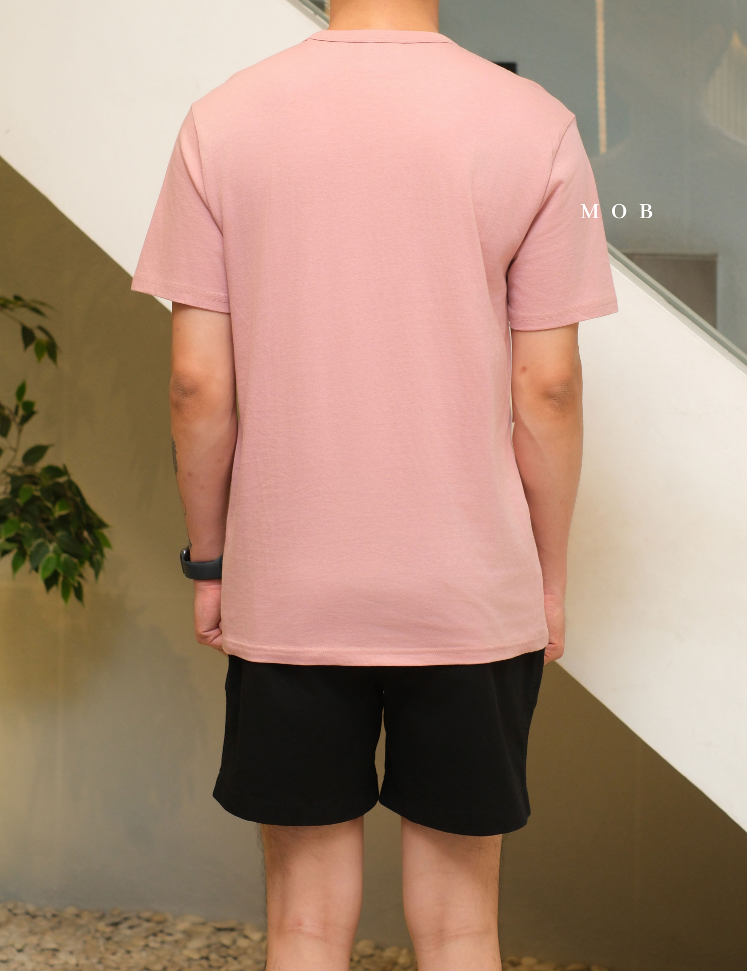 CHMPSST1701A Lightweight Tee C Logo Applique Pink Beige