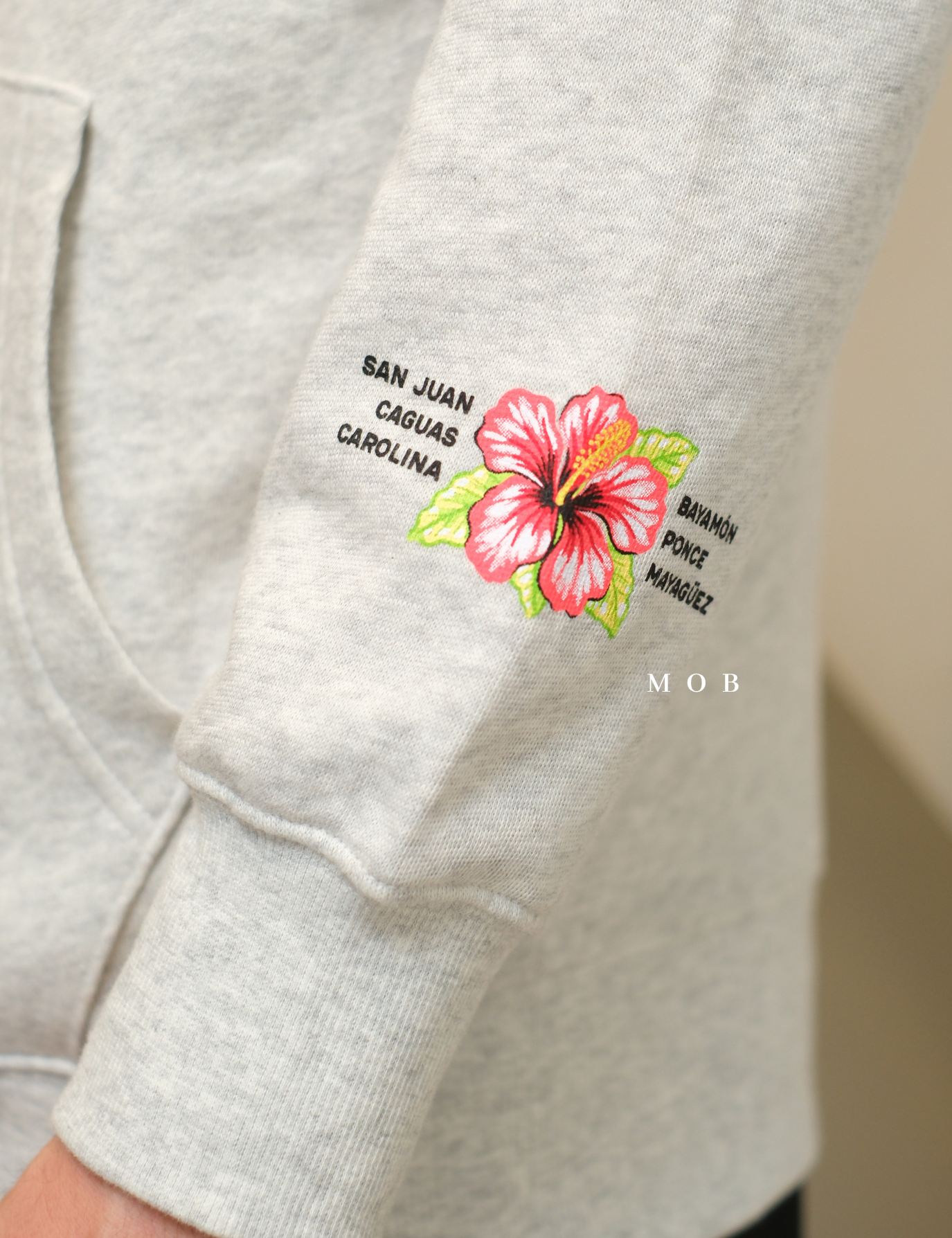 ONV01HDO003-001 Car Puerto Rico Pullover Hoodie Ivory White